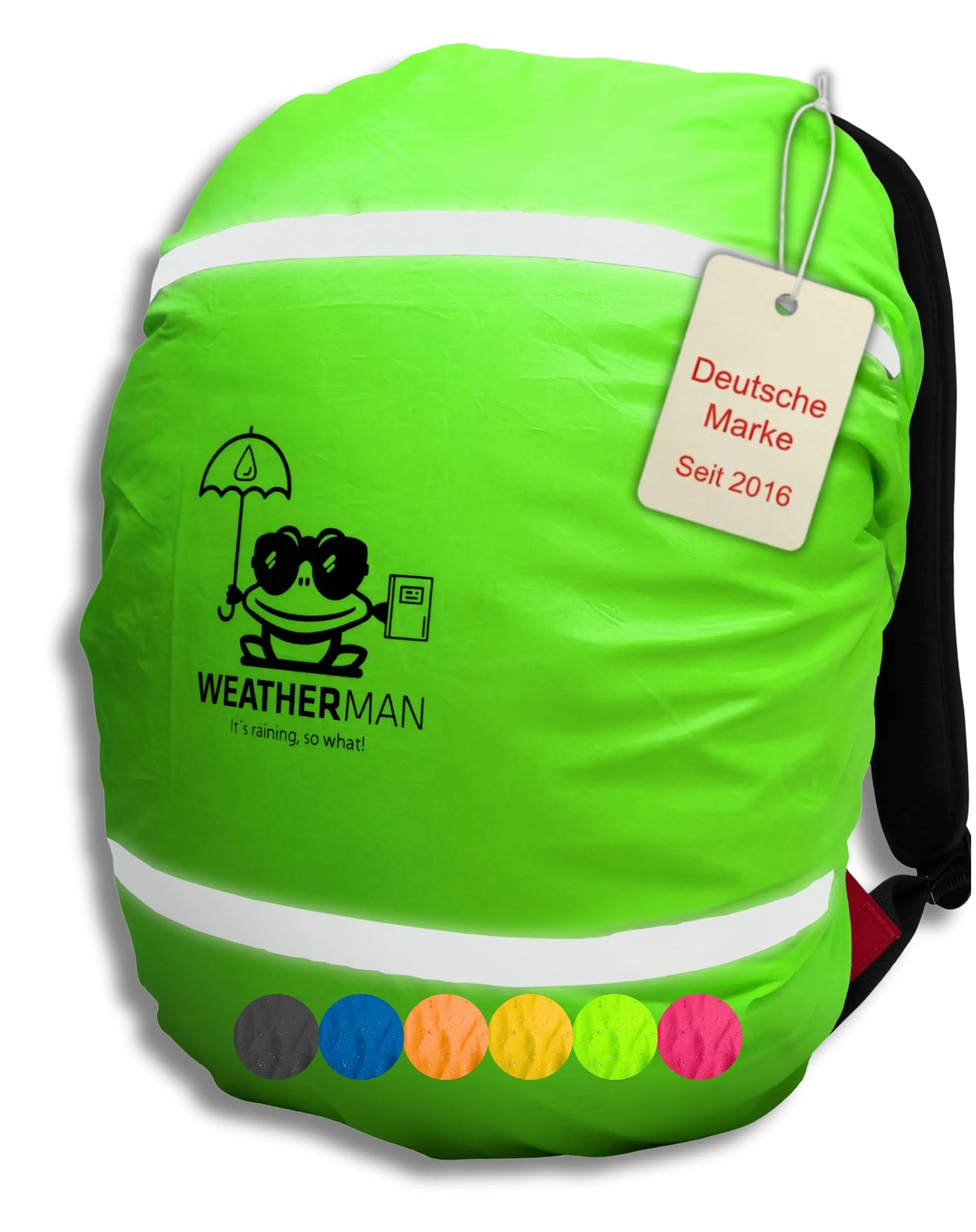 Weatherman Copertura Antipioggia per Zaino e Cartella 20-40 L - Impermeabile con Bande Riflettenti ed Elastico, 6 Colori - immagine 1