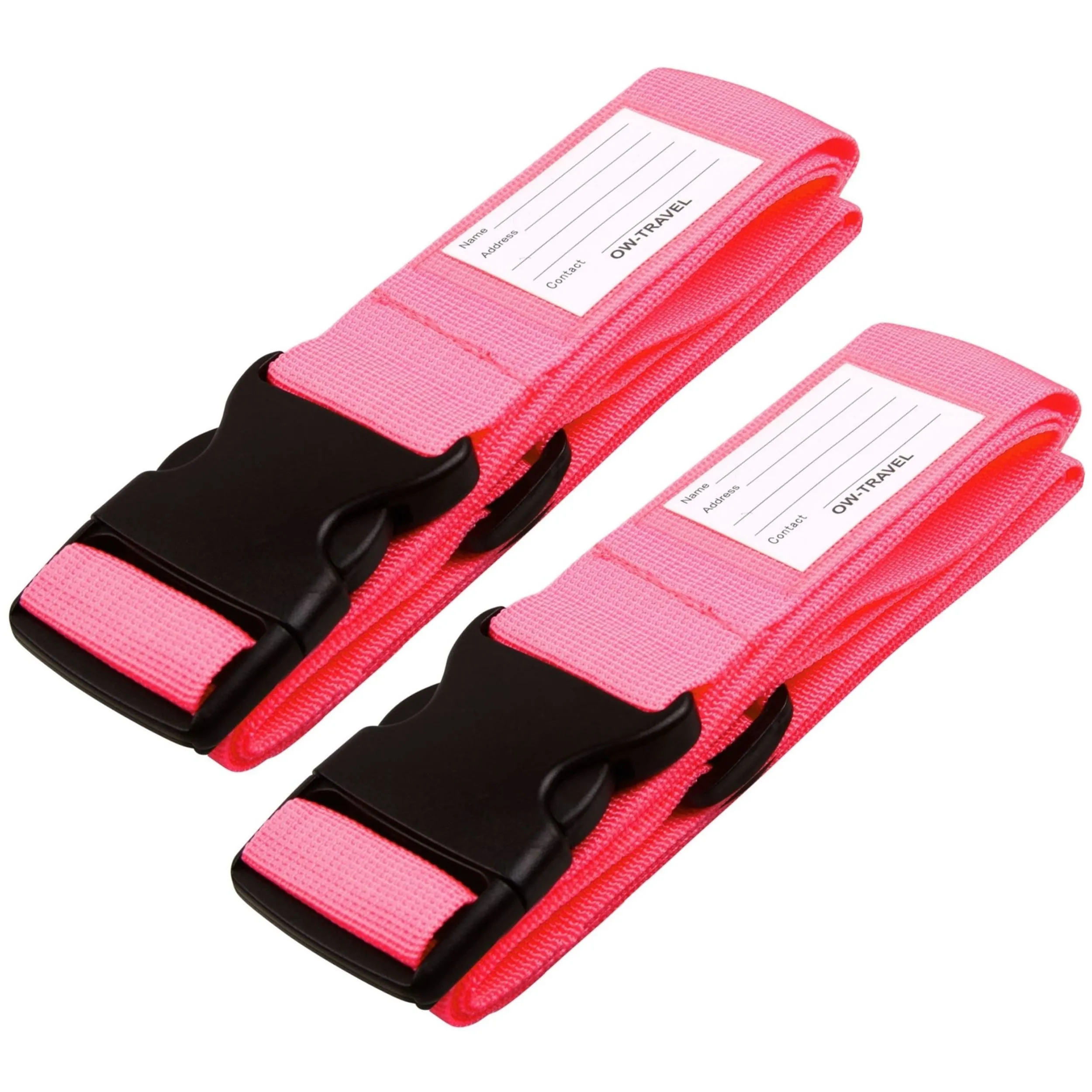 OW-Travel Cinghia per Valigia, Cintura Valigia per Bagagli Rosa 2 Pezzi - immagine 1
