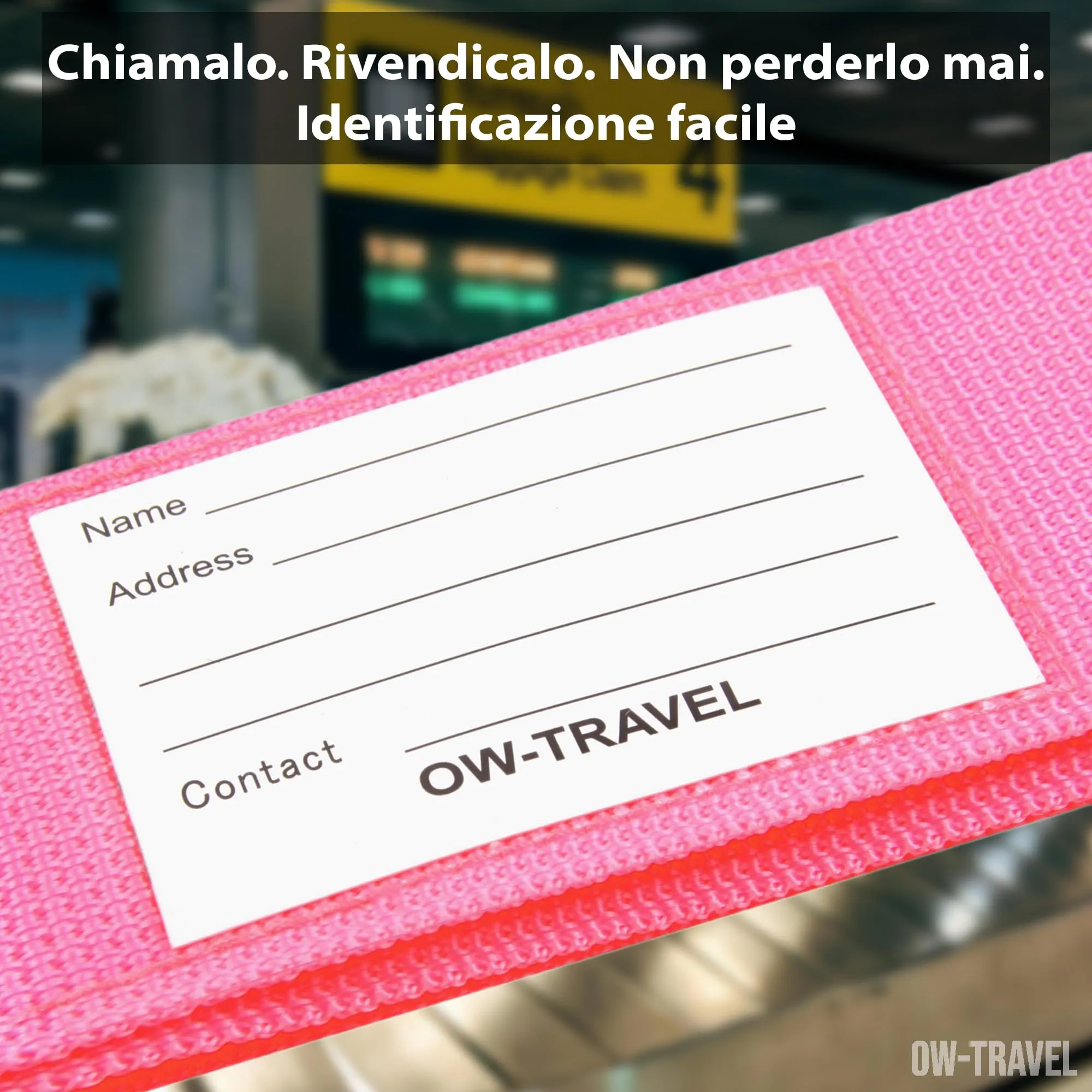 OW-Travel Cinghia per Valigia, Cintura Valigia per Bagagli Rosa 2 Pezzi - immagine 6