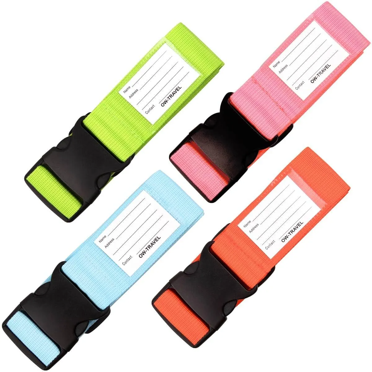 OW-Travel Cinghia per Valigia, Cintura Valigia per Bagagli 4 Colori 4 Pezzi - immagine 1