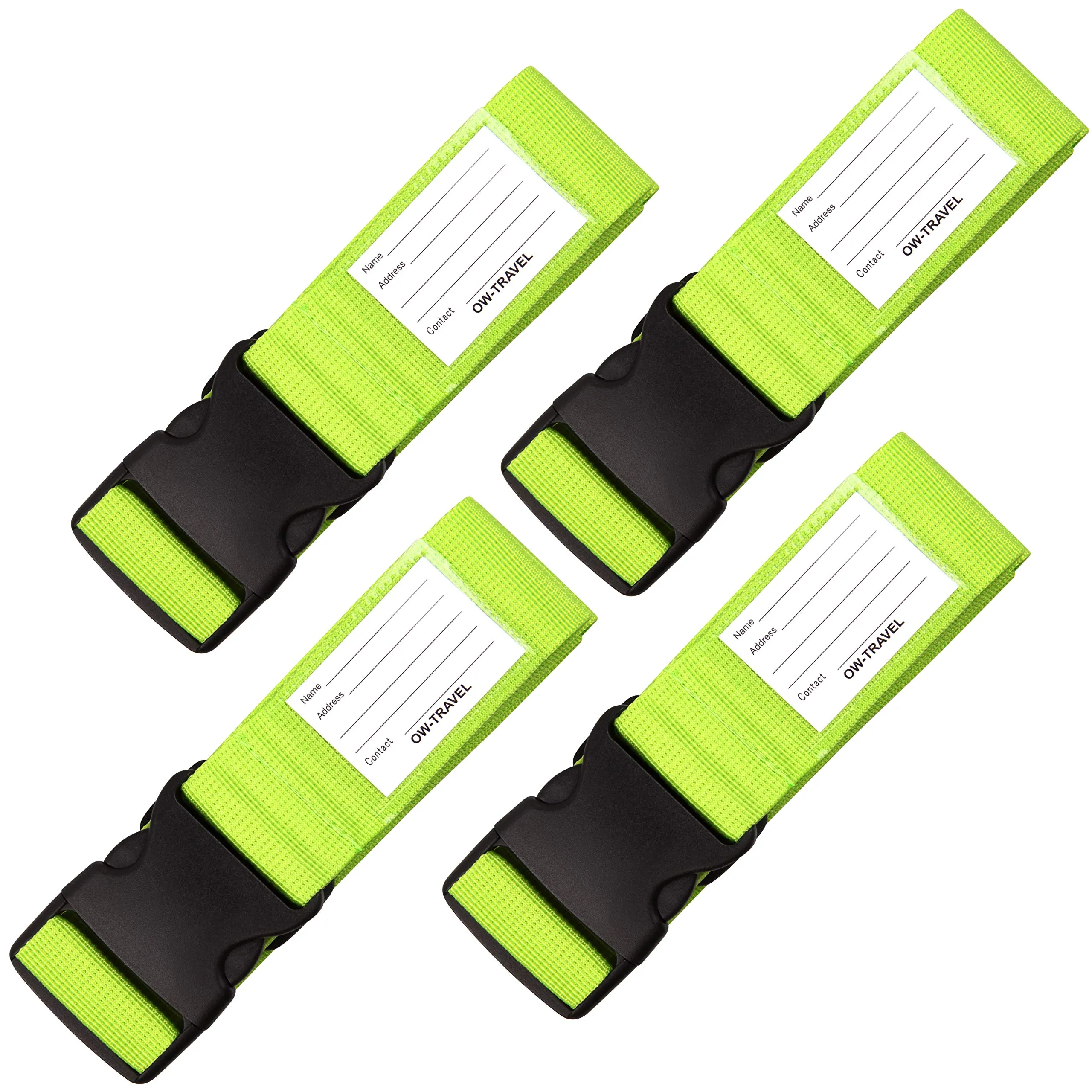 OW-Travel Cinghia per Valigia, Cintura Valigia per Bagagli Verde 4 Pezzi - immagine 1