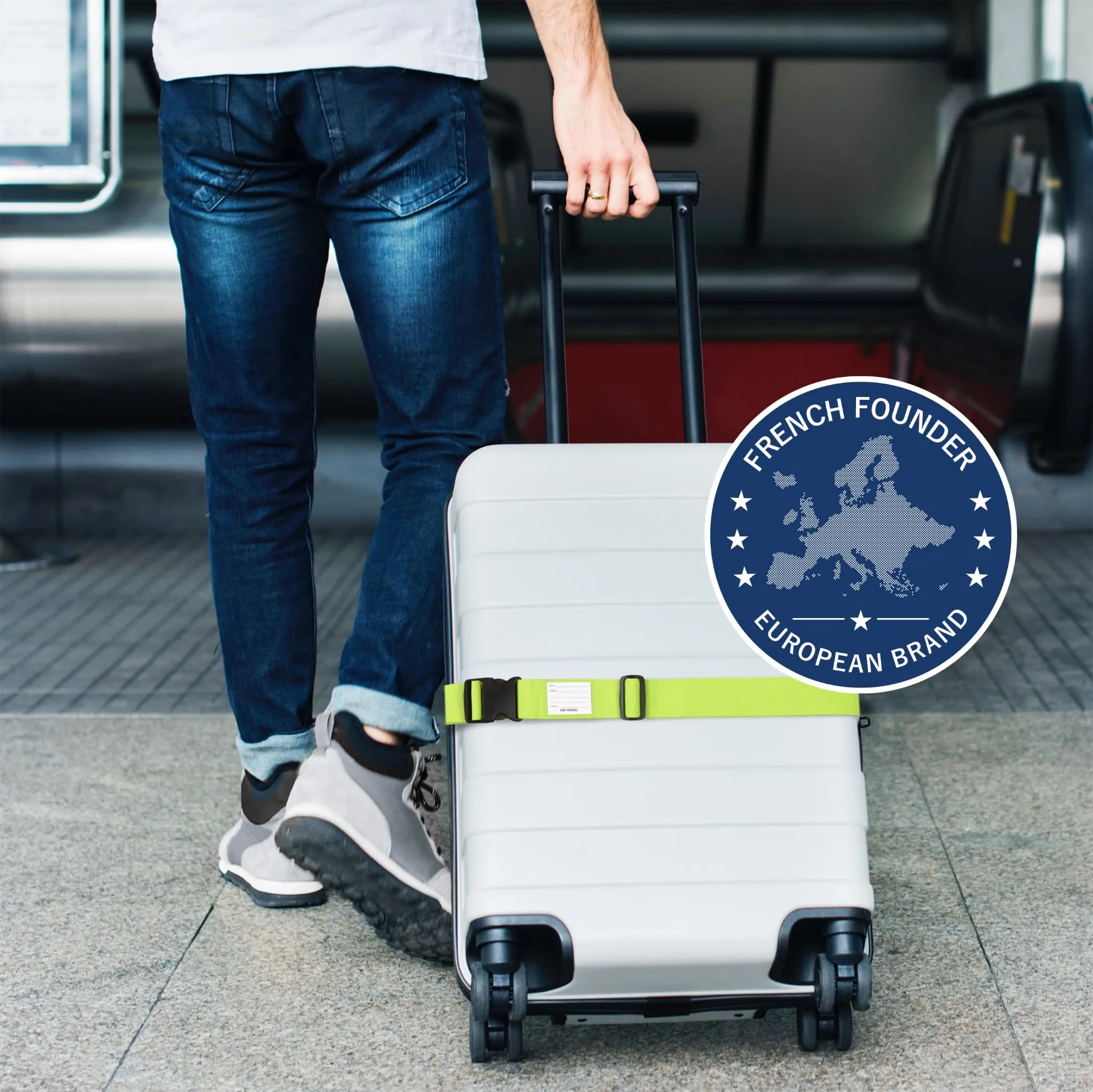 OW-Travel Cinghia per Valigia, Cintura Valigia per Bagagli Verde 4 Pezzi - immagine 2