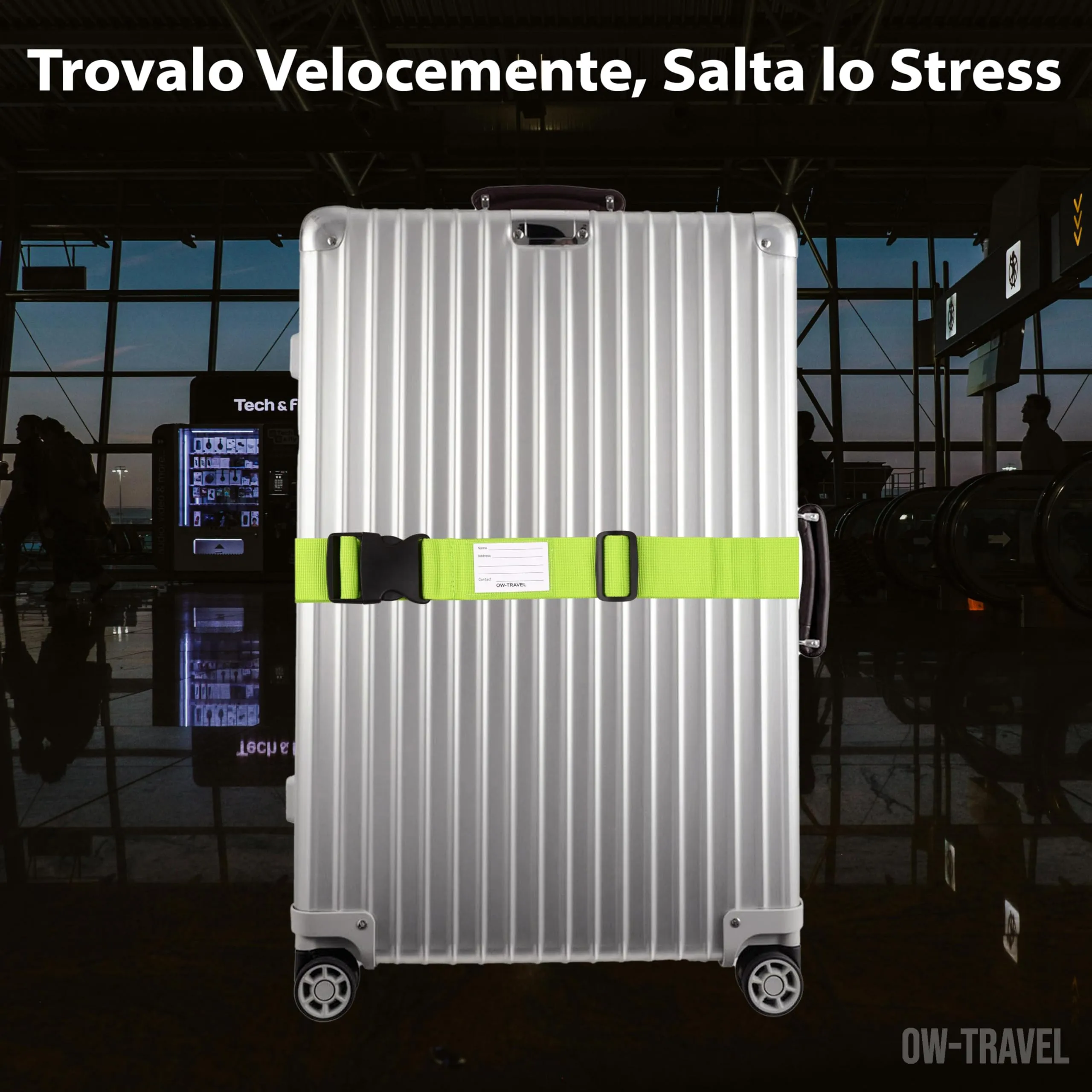 OW-Travel Cinghia per Valigia, Cintura Valigia per Bagagli Verde 4 Pezzi - immagine 5