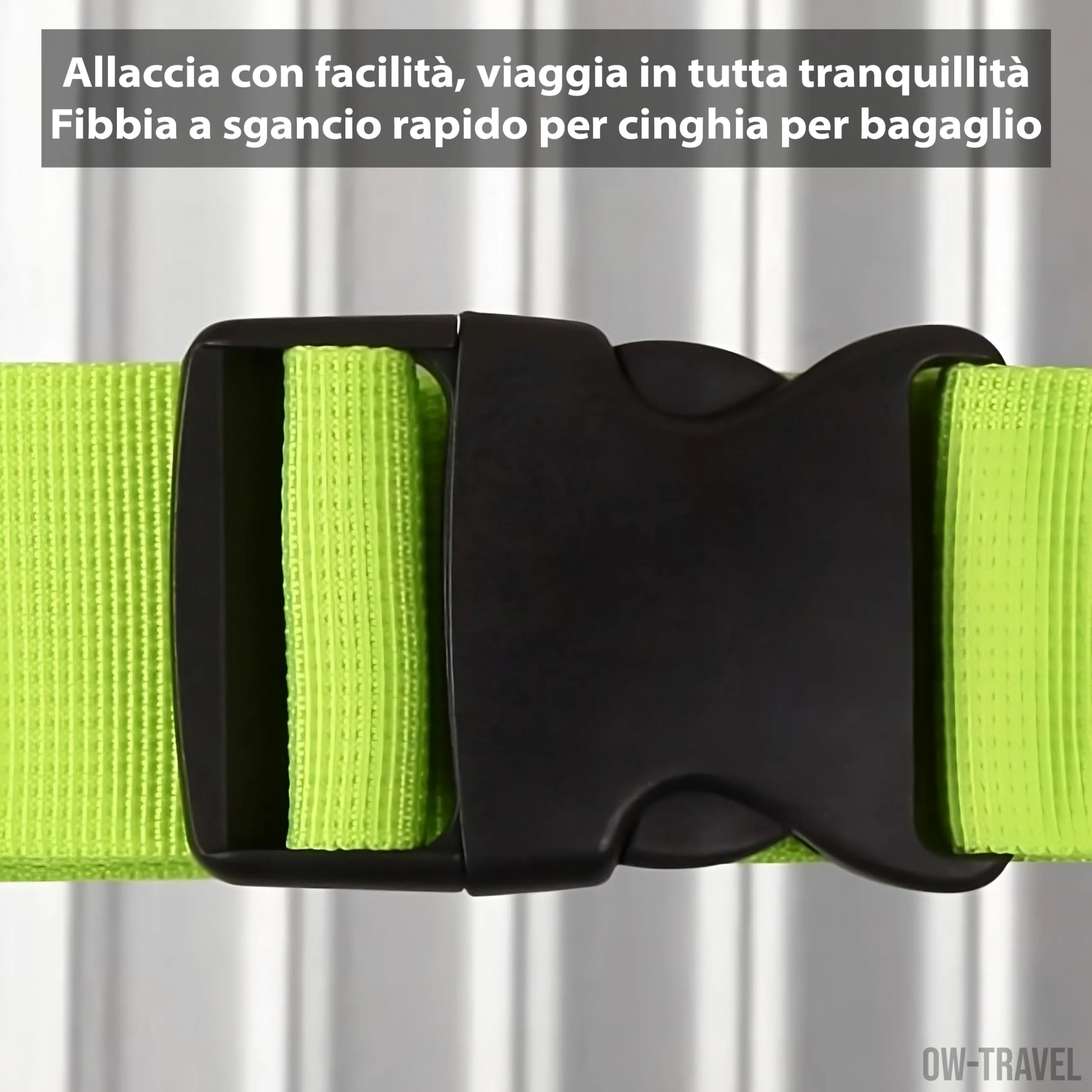 OW-Travel Cinghia per Valigia, Cintura Valigia per Bagagli Verde 4 Pezzi - immagine 7