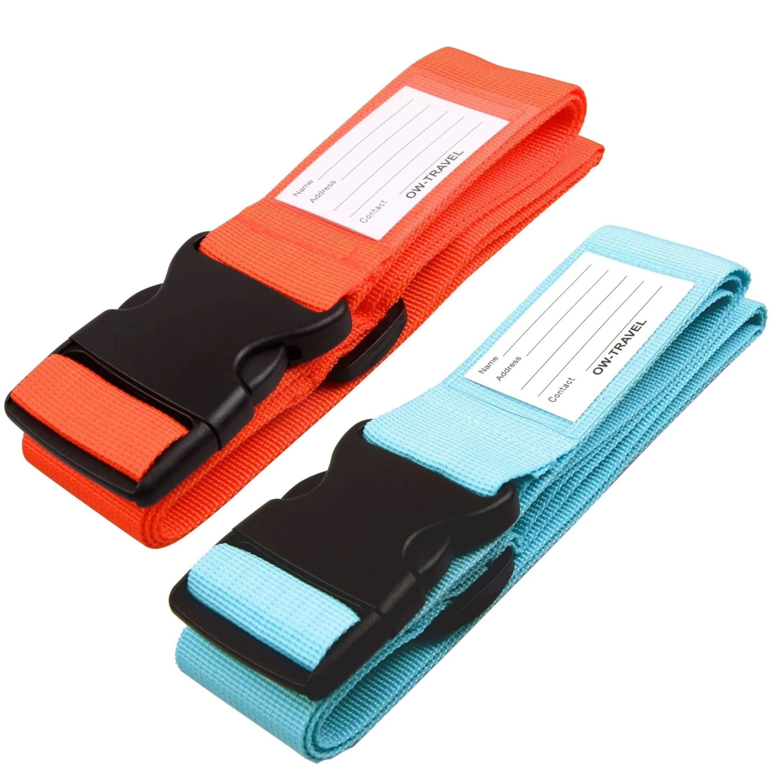 OW-Travel Cinghia per Valigia, Cintura Valigia per Bagagli 1 Arancio 1 Blu - immagine 1
