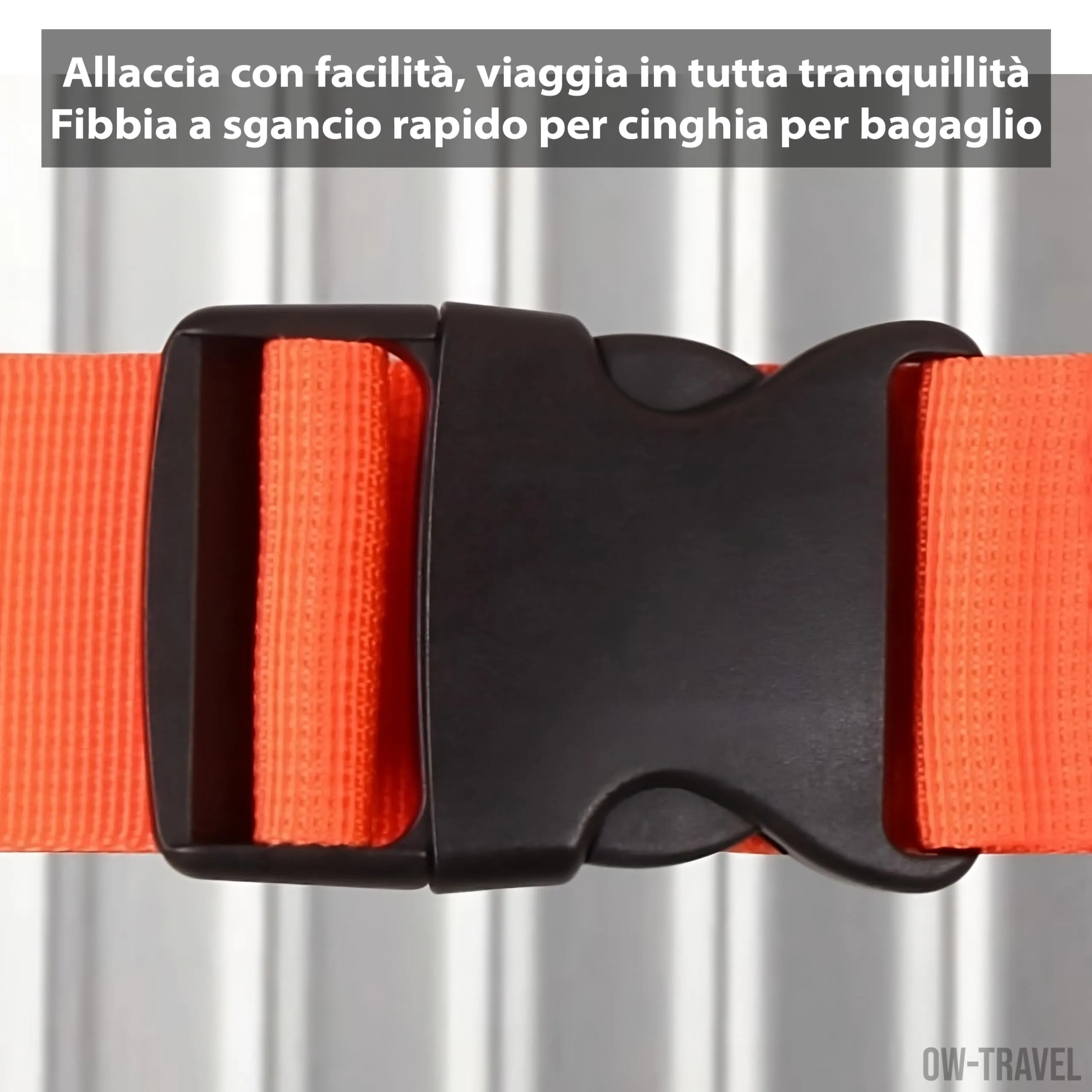 OW-Travel Cinghia per Valigia, Cintura Valigia per Bagagli 1 Arancio 1 Blu - immagine 7