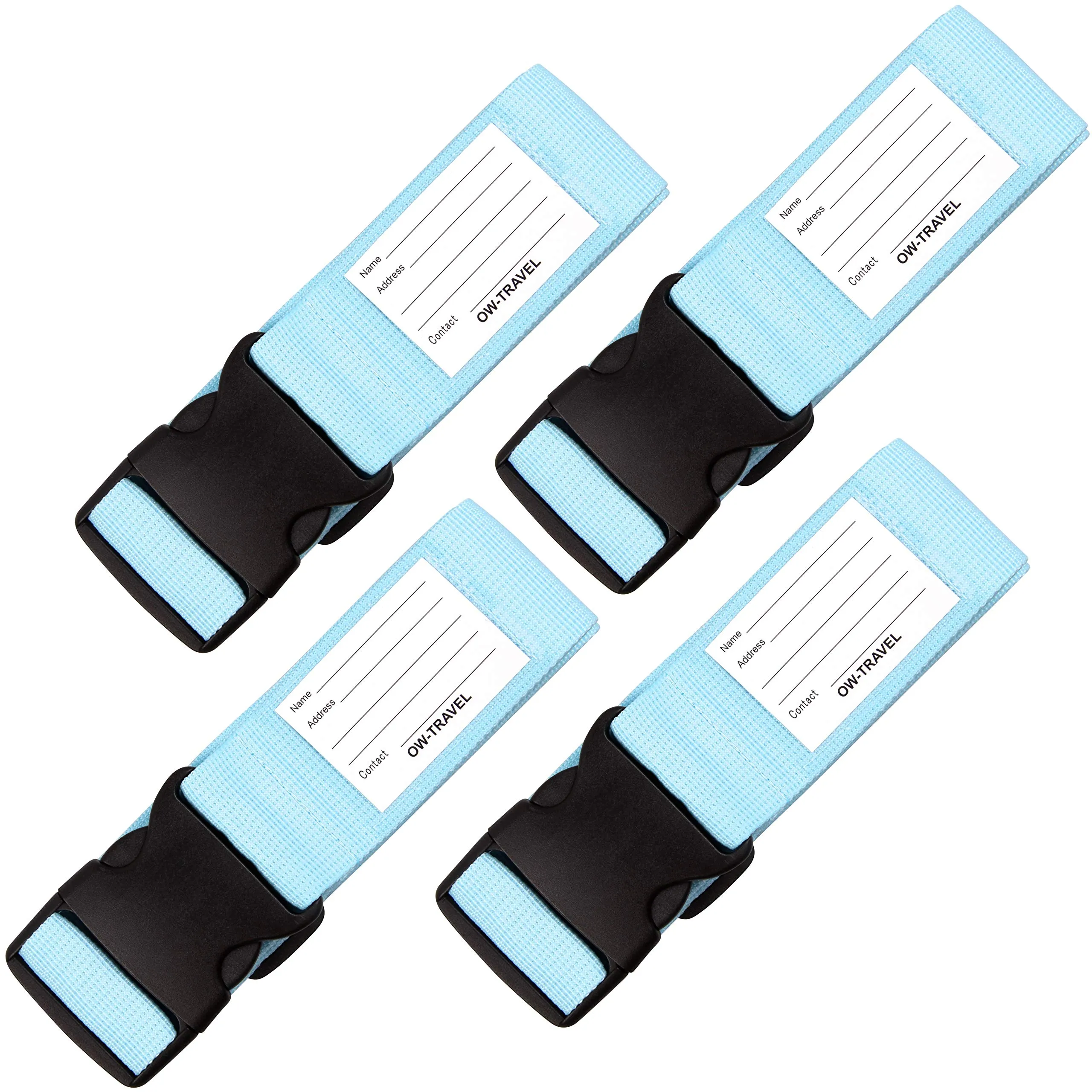 OW-Travel Cinghia per Valigia, Cintura Valigia per Bagagli Blu 4 Pezzi - immagine 1