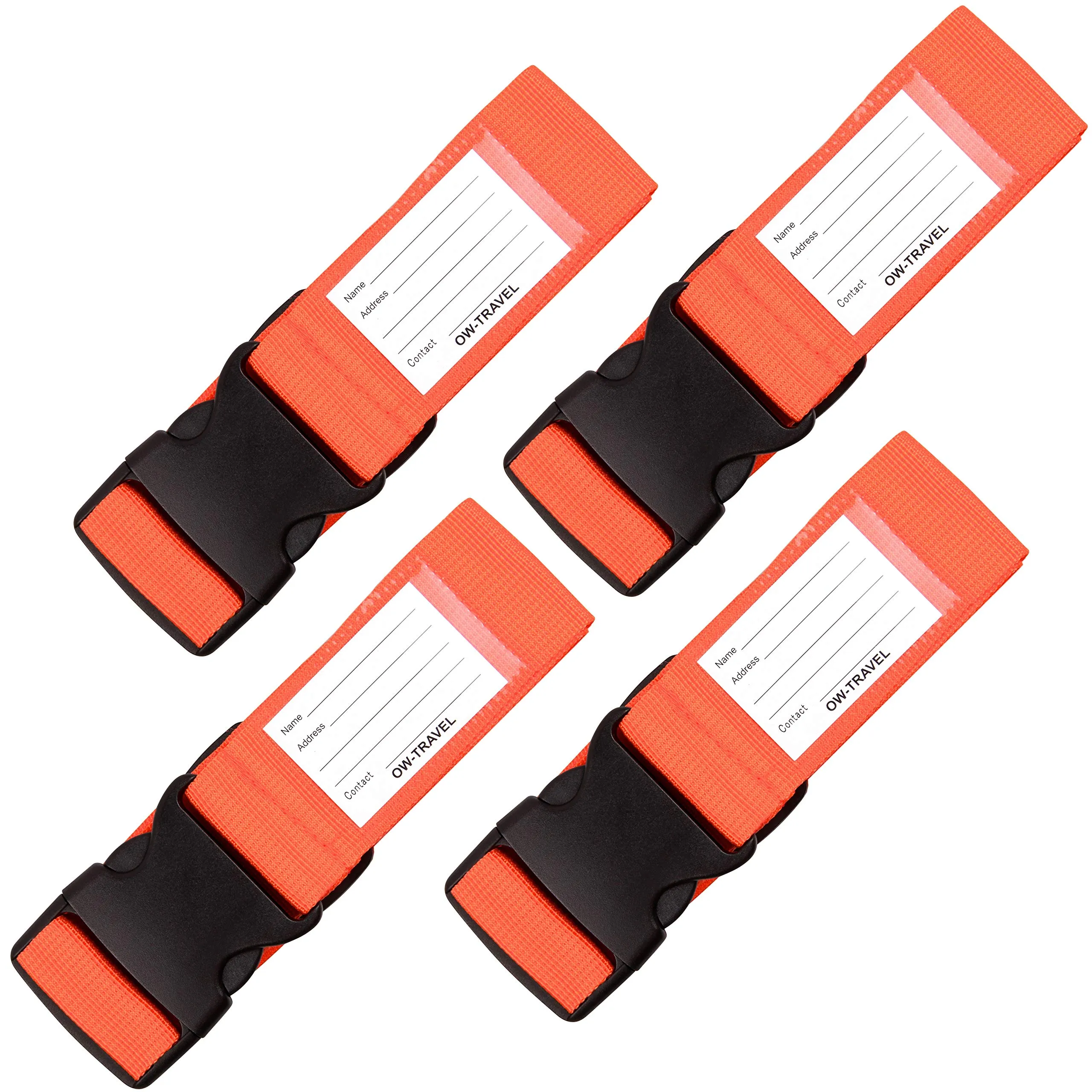 OW-Travel Cinghia per Valigia, Cintura Valigia per Bagagli Arancione 4 Pz - immagine 1