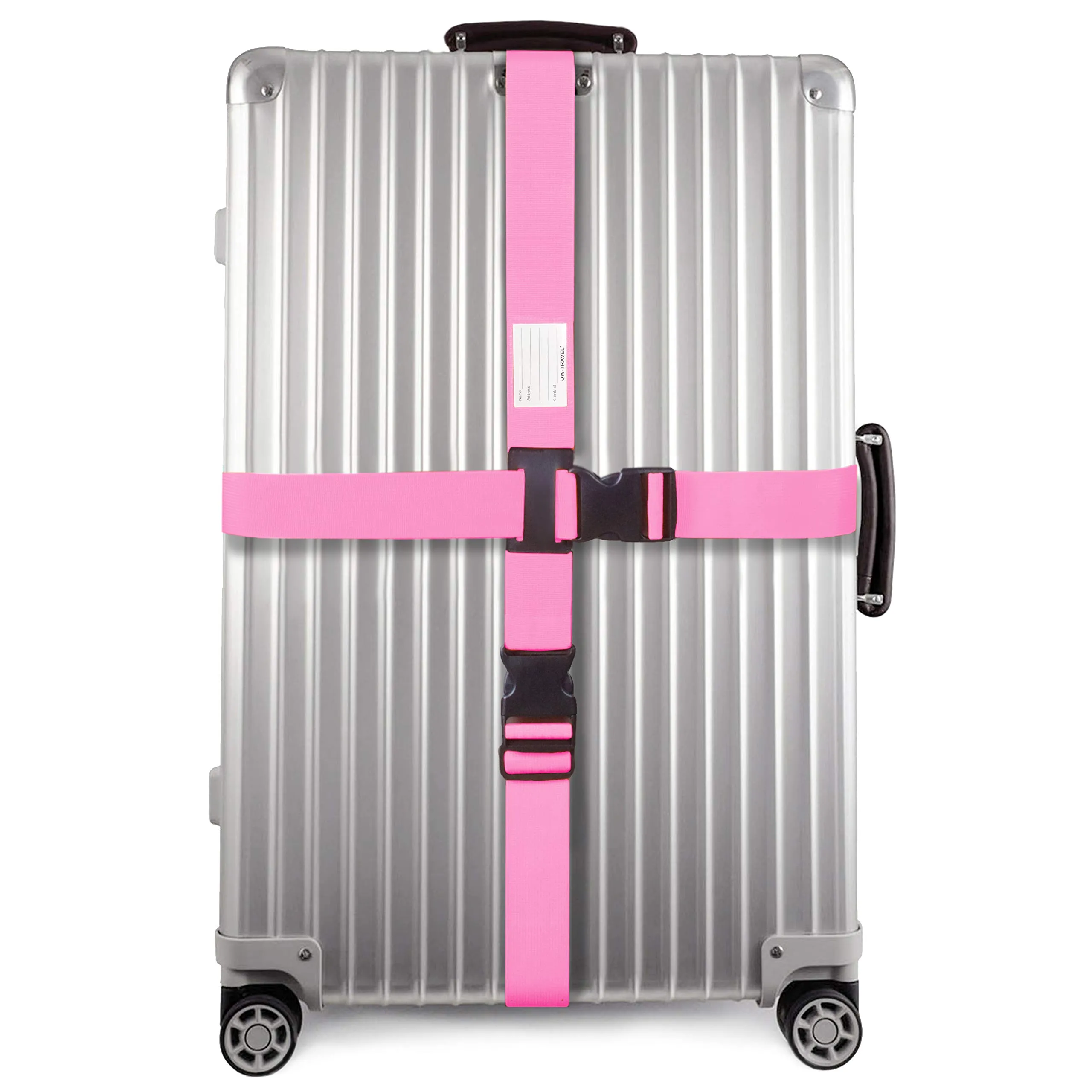 OW-Travel Cinghia per Valigia a Croce, Cintura Valigia Bagagli Rosa - immagine 1