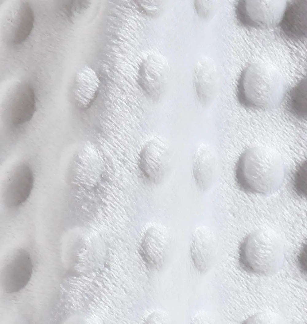 CREVENT Morbido e carino giocattolo di sicurezza per bambini, unisex, a pois in visone + retro in sherpa con volto di animale (orso bianco) - immagine 3