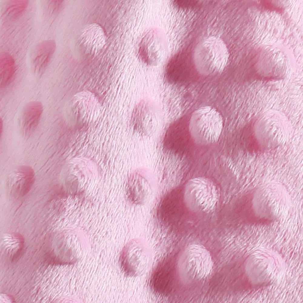 CREVENT Baby Comforting Security Blanket for Baby Girls, Minky Dot Front + Sherpa Backing (Pink Bear) - immagine 3