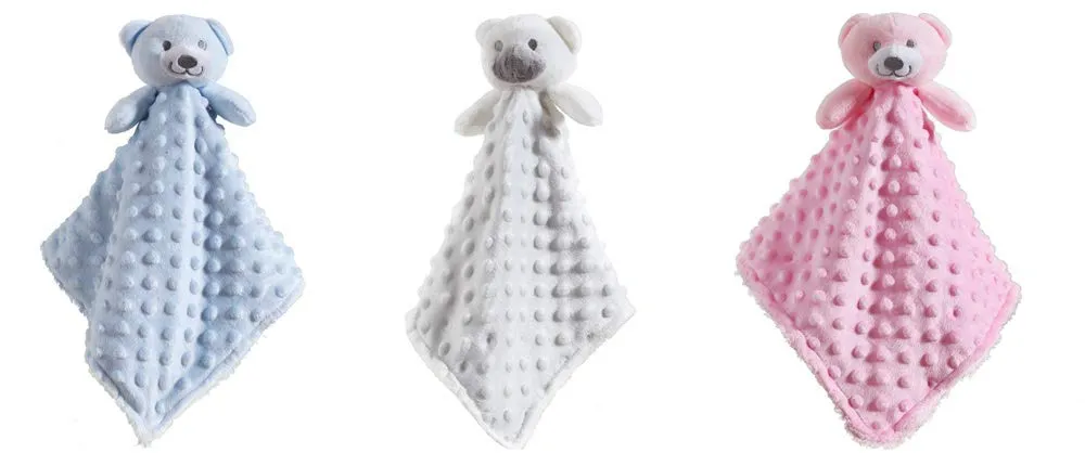 CREVENT Baby Comforting Security Blanket for Baby Girls, Minky Dot Front + Sherpa Backing (Pink Bear) - immagine 8