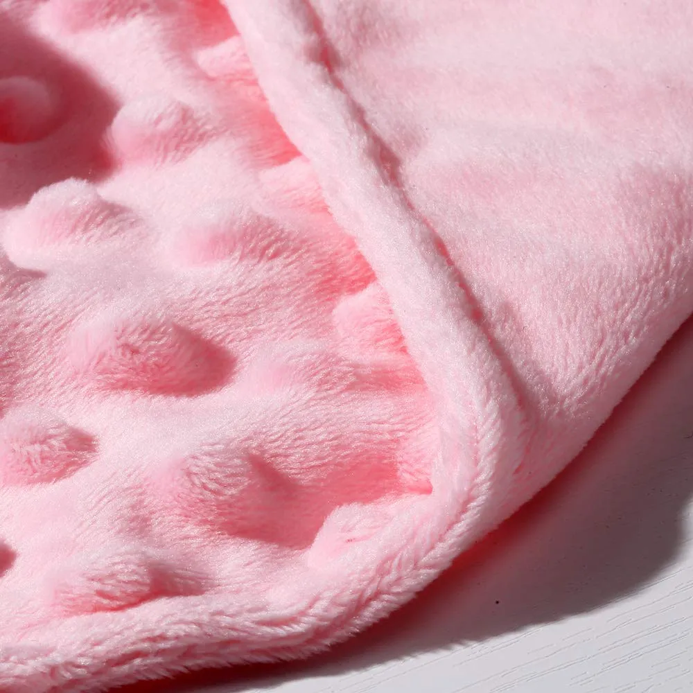 CREVENT Baby Comforting Security Blanket for Baby Girls, Minky Dot Front + Sherpa Backing (Pink Unicorn) - immagine 3
