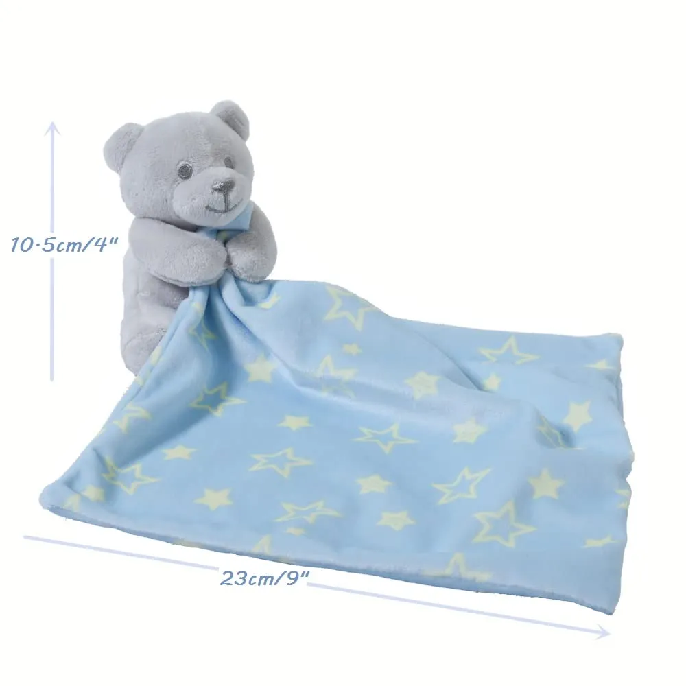 CREVENT Loveys - Coperta di sicurezza in peluche per neonati con volto di animale, regalo di compleanno per neonati e bambini (orso che abbraccia) - immagine 3