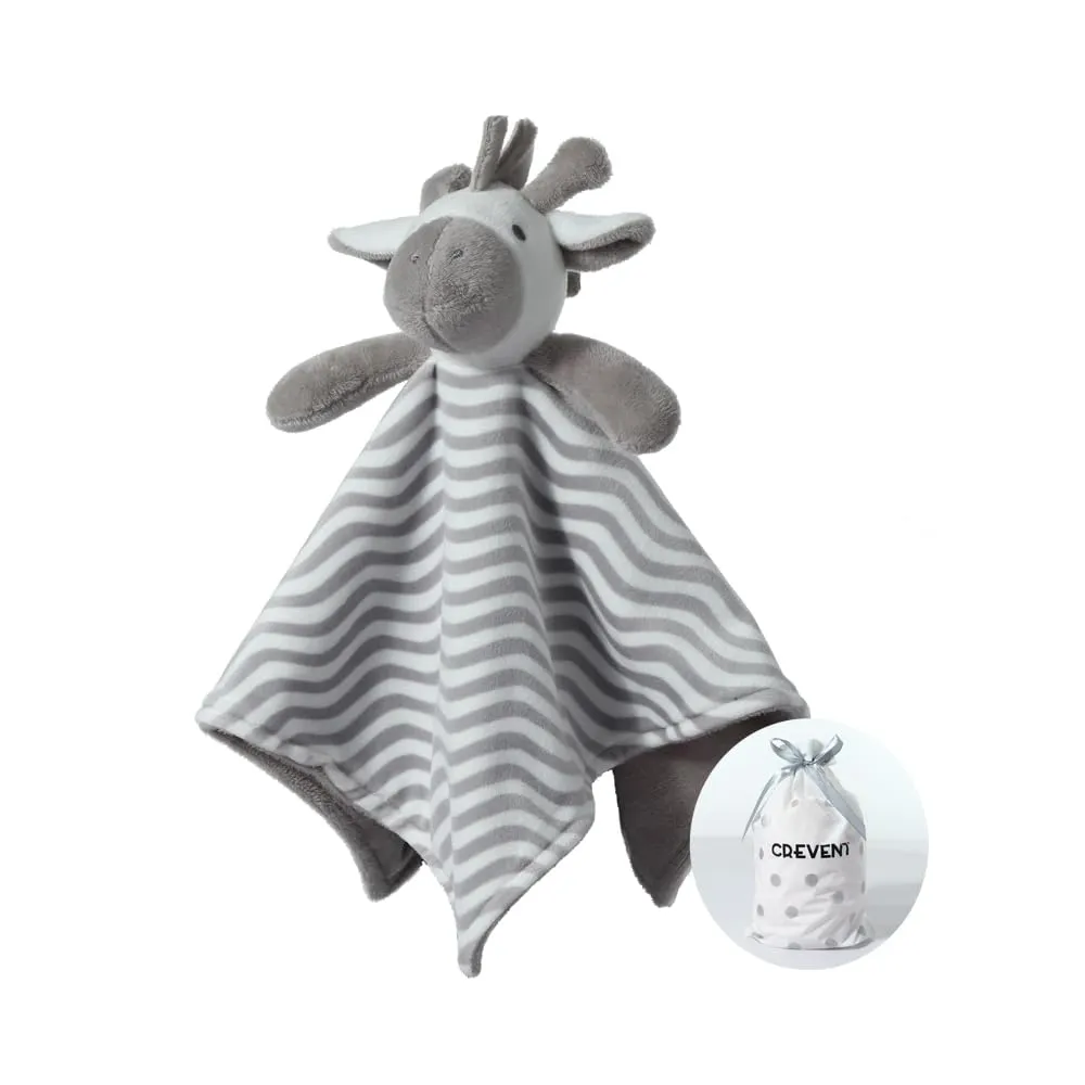 CREVENT - Copertina di conforto in morbido pile, con animaletto, per bambini e neonati, per compleanni e baby shower (zebra grigia) - immagine 1