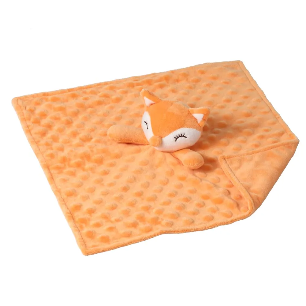 CREVENT - Copertina di conforto per bambini, con grazioso animaletto, in morbido pile, per compleanni e baby shower (volpe arancione) - immagine 4