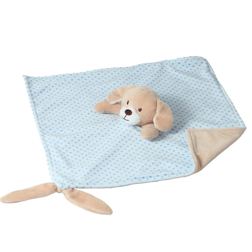 CREVENT - Copertina di conforto in morbido peluche, per neonati e bambini, per compleanni e baby shower (cane blu) - immagine 3