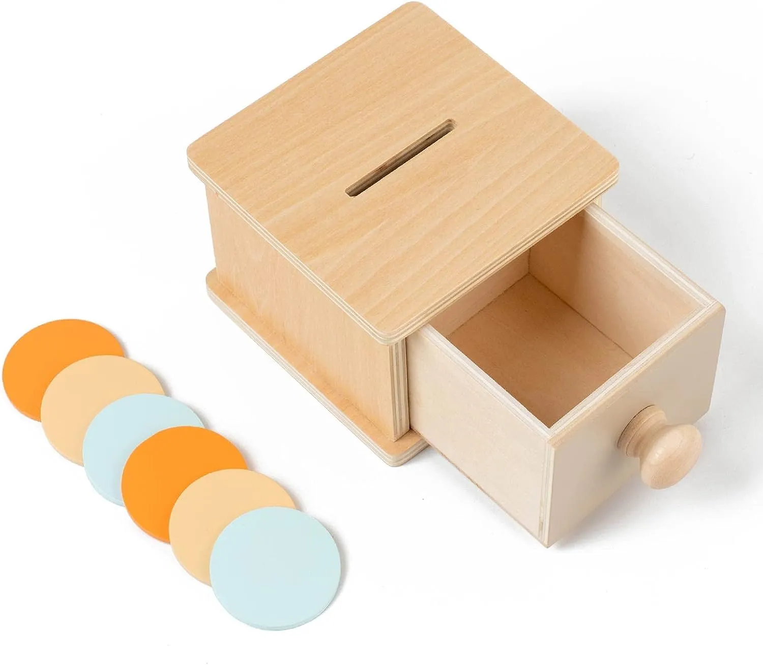YAANI Scatola di Monete Montessori Giochi Montessori 1 Anno, Montessori Neonate 6-12 Mesi, Giochi Montessori 2 Anni, Metodo Montessori, Giochi Bambini 1 Anno - immagine 5
