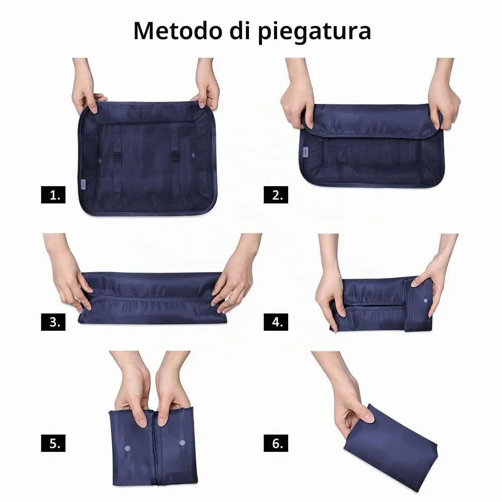 OSDUE Organizer Valigie, 6 Pezzi Sistema di Cubo di Viaggio, Separatori Buste Viaggio Travel Organizer, Abbigliamento Intimo Calzature Organizzatori Sacchi Valigia di Stoccaggio Set - immagine 8