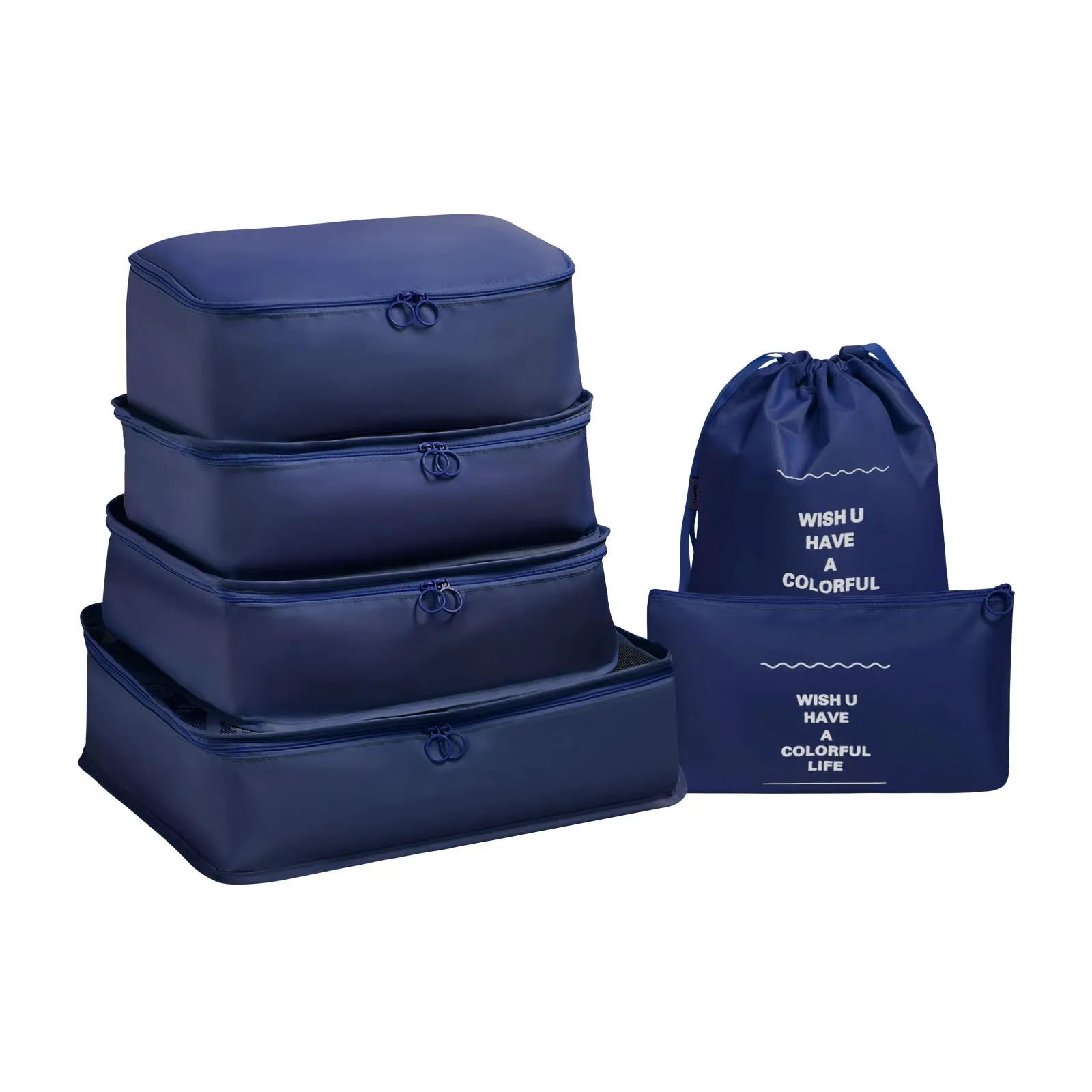 OSDUE Organizer Valigie, 6 Pezzi Sistema di Cubo di Viaggio, Separatori Buste Viaggio Travel Organizer, Abbigliamento Intimo Calzature Organizzatori Sacchi Valigia di Stoccaggio Set - immagine 9