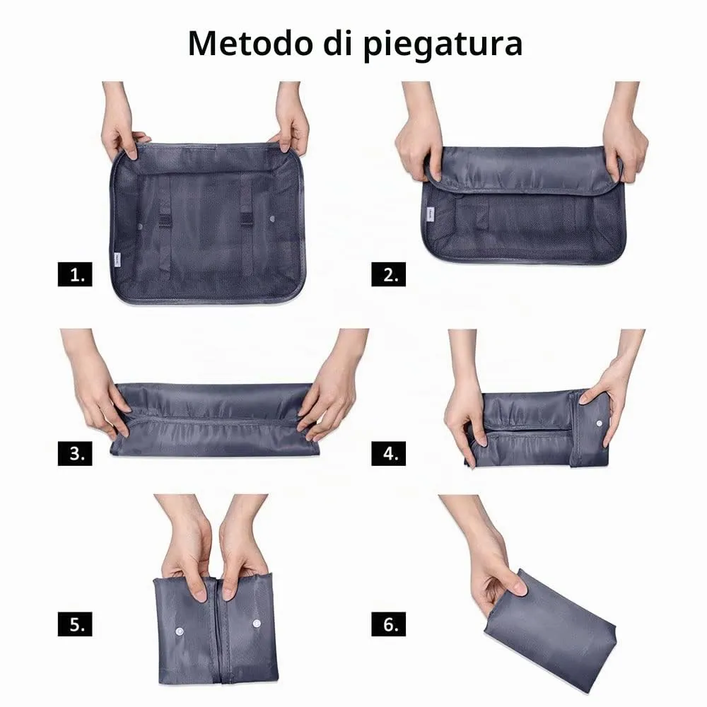 OSDUE Organizer Valigie, 6 Pezzi Sistema di Cubo di Viaggio, Separatori Buste Viaggio Travel Organizer, Abbigliamento Intimo Calzature Organizzatori Sacchi Valigia di Stoccaggio Set - immagine 8