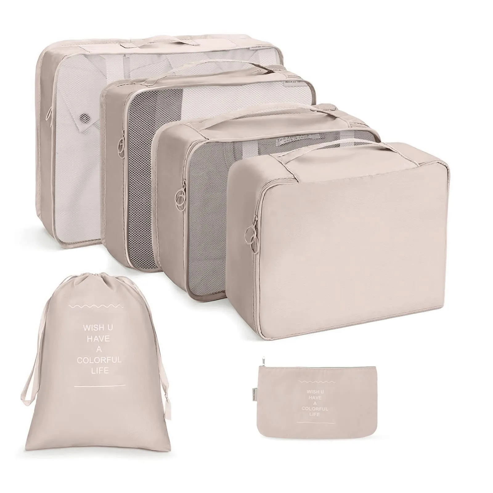OSDUE Organizer Valigie, 6 Pezzi Sistema di Cubo di Viaggio, Separatori Buste Viaggio Travel Organizer, Abbigliamento Intimo Calzature Organizzatori Sacchi Valigia di Stoccaggio Set - immagine 1