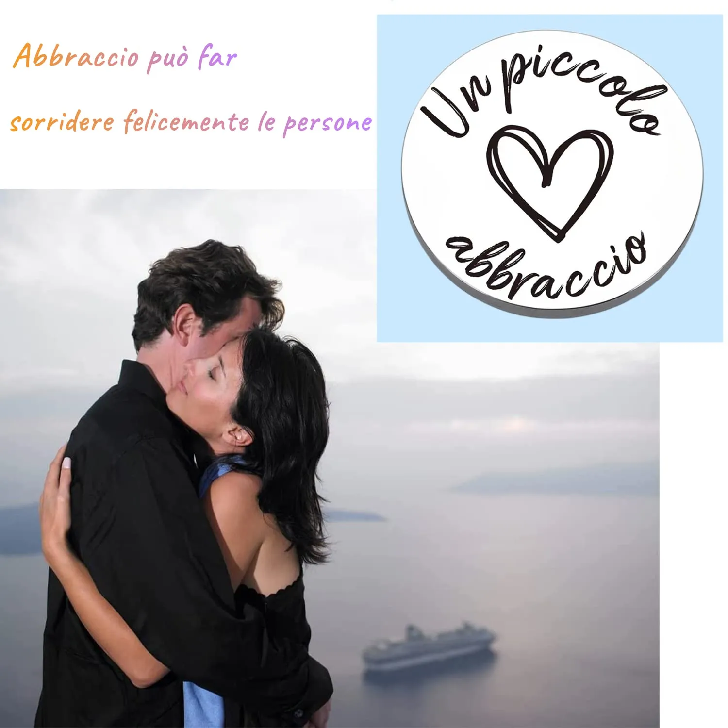 PulangRen Un Piccolo Abbraccio Portafortuna, Idee Regalo Donna Uomo, Portafortuna da Regalare-Io Sono Sempre Con Te-Amicizia Regali, Regali Natale per Famiglia Amici - immagine 3