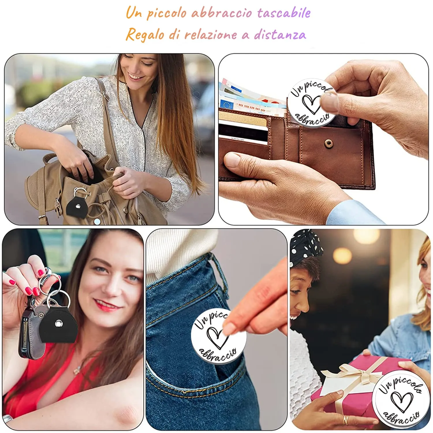 PulangRen Un Piccolo Abbraccio Portafortuna, Idee Regalo Donna Uomo, Portafortuna da Regalare-Io Sono Sempre Con Te-Amicizia Regali, Regali Natale per Famiglia Amici - immagine 6