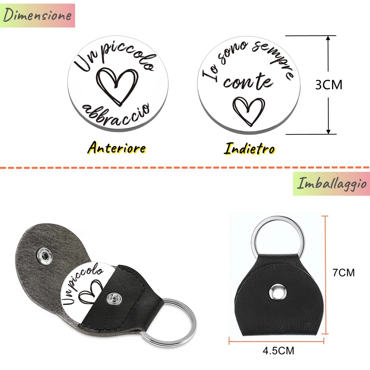 PulangRen Un Piccolo Abbraccio Portafortuna, Idee Regalo Donna Uomo, Portafortuna da Regalare-Io Sono Sempre Con Te-Amicizia Regali, Regali Natale per Famiglia Amici - immagine 7