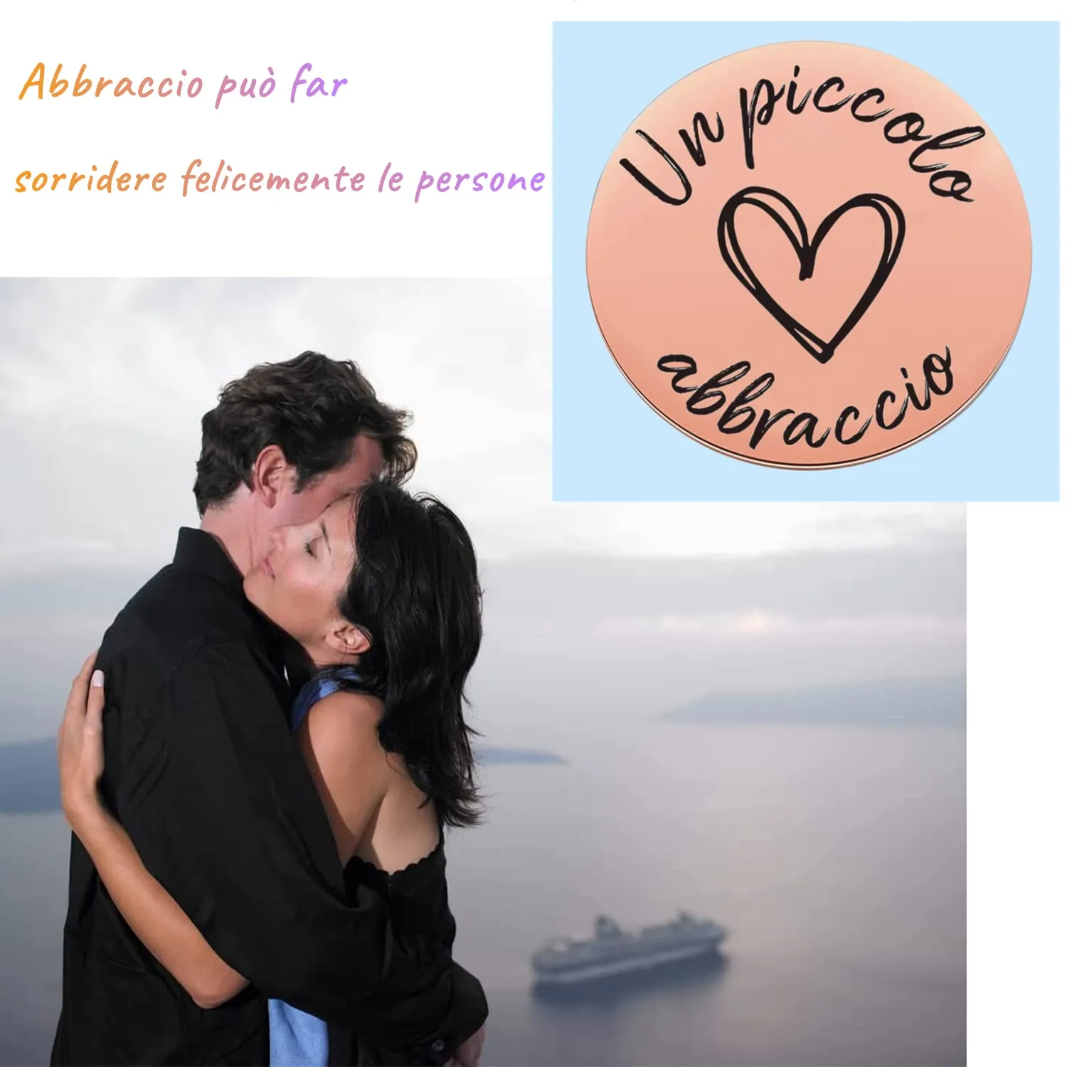 PulangRen Un Piccolo Abbraccio Portafortuna Portachiavi, Idee Regalo Donna Uomo, Portafortuna da Regalare-Io Sono Sempre Con Te-Amicizia Regali, Regali Natale per Famiglia Amici - immagine 3