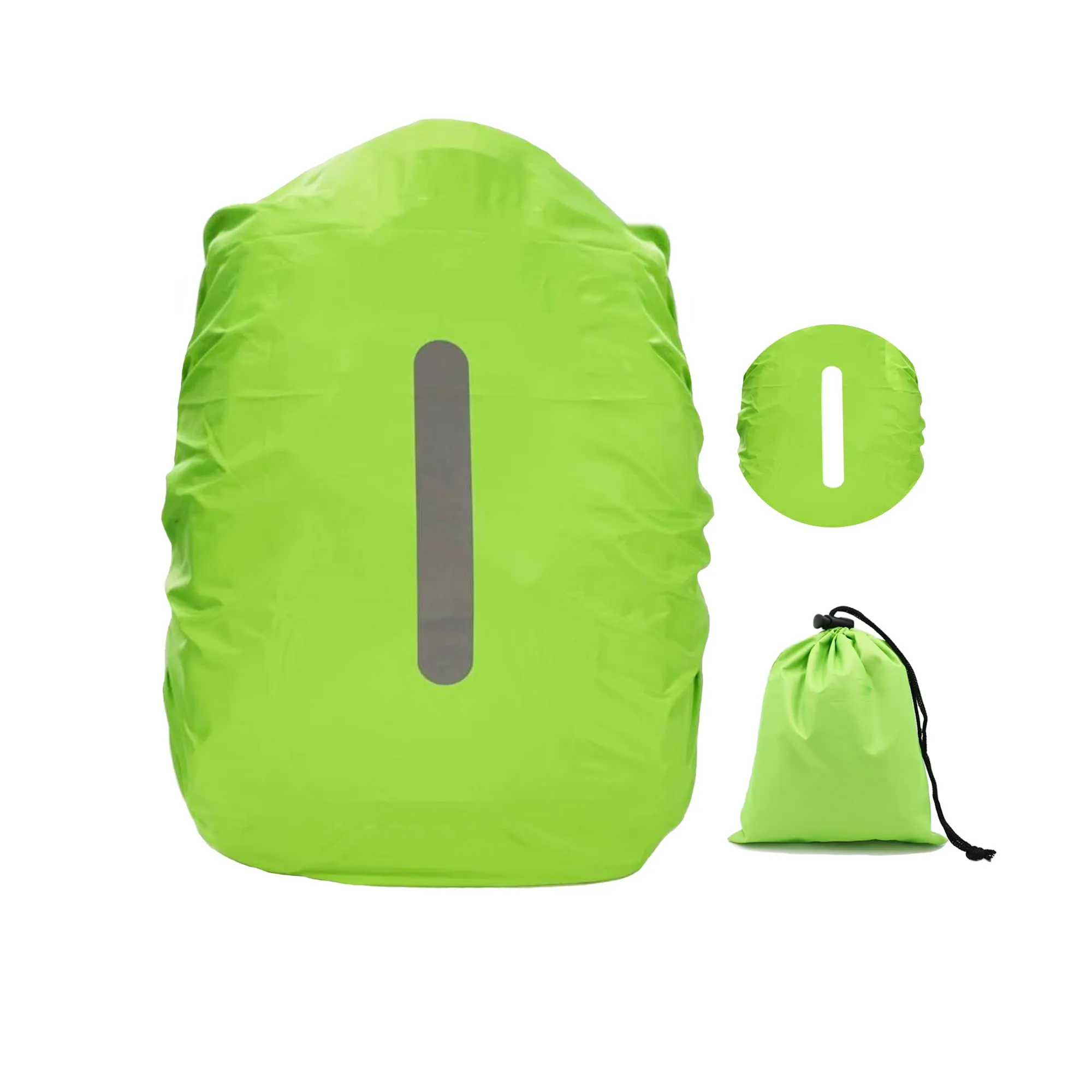 CiciIng Copertura Impermeabile dello Zaino con Riflettente, 30L-40L Copertura di Pioggia dello Zaino con Sacchetto di stoccaggio, per Il Campeggio Escursionistico in Viaggio in Bicicletta (Verde, M) - immagine 1