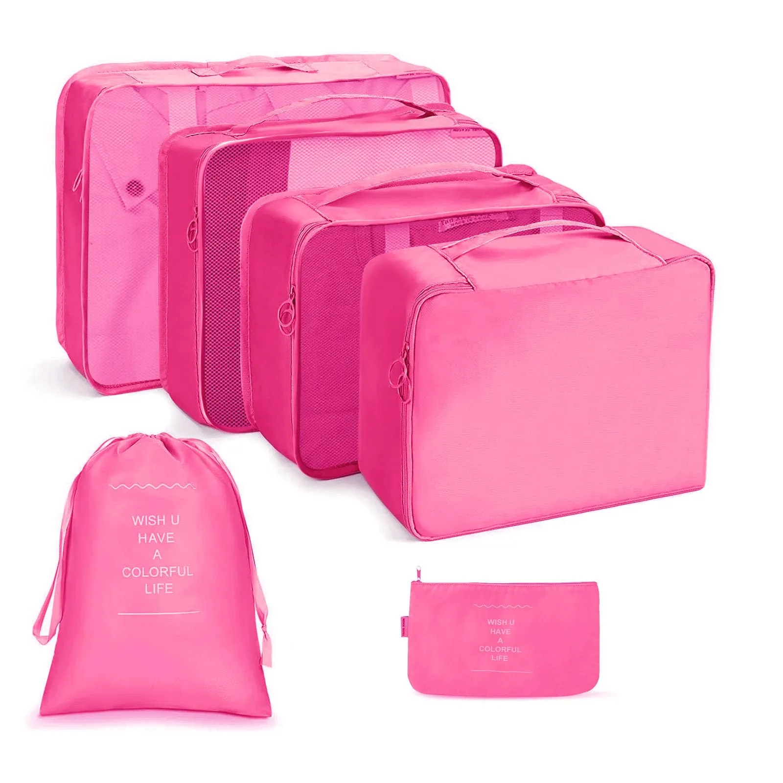 OSDUE Organizer Valigie, 6 Pezzi Sistema di Cubo di Viaggio, Separatori Buste Viaggio Travel Organizer, Abbigliamento Intimo Calzature Organizzatori Sacchi Valigia di Stoccaggio Set - immagine 1