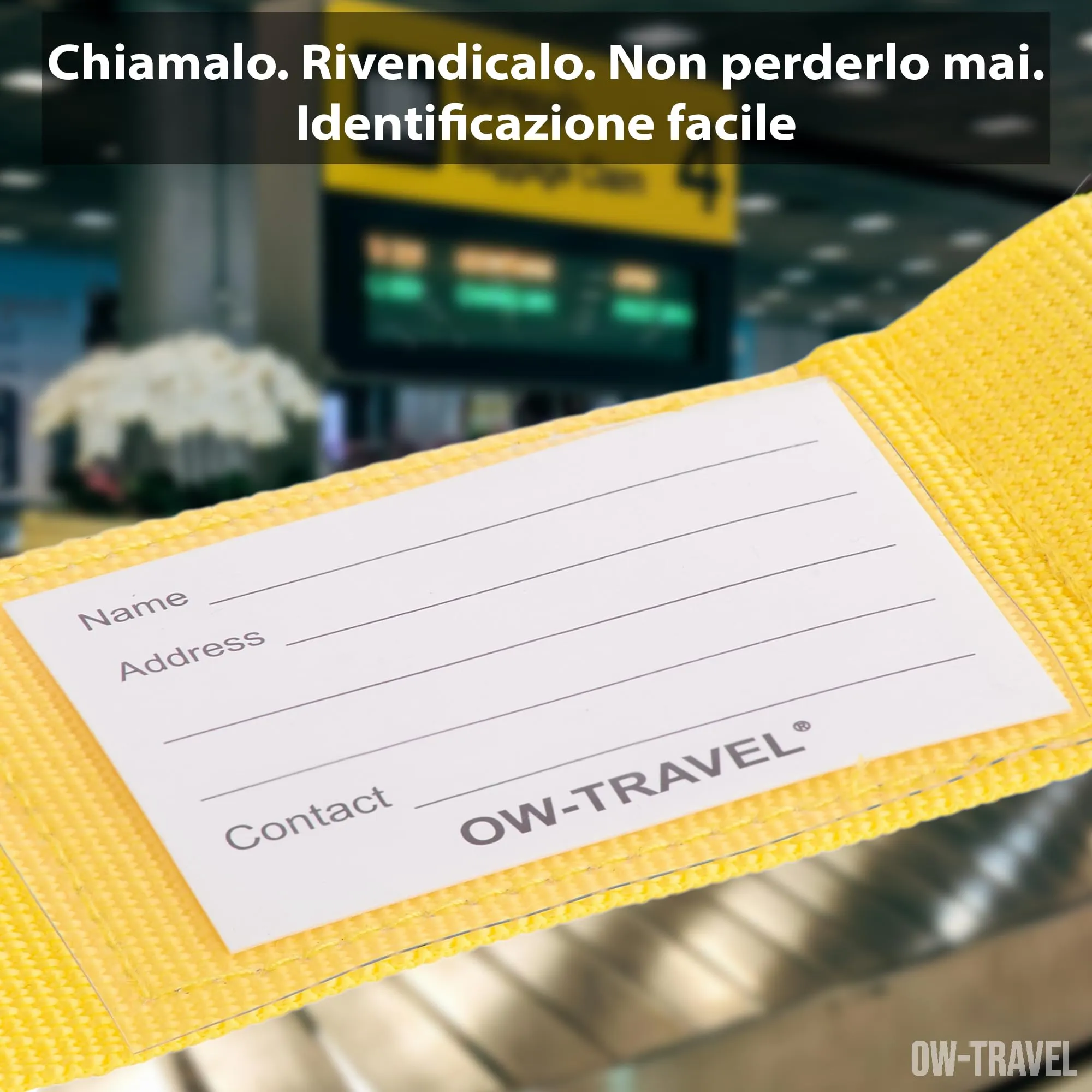 OW-Travel Cinghia per Valigia, Cintura Valigia per Bagagli Giallo 2 Pezzi - immagine 6
