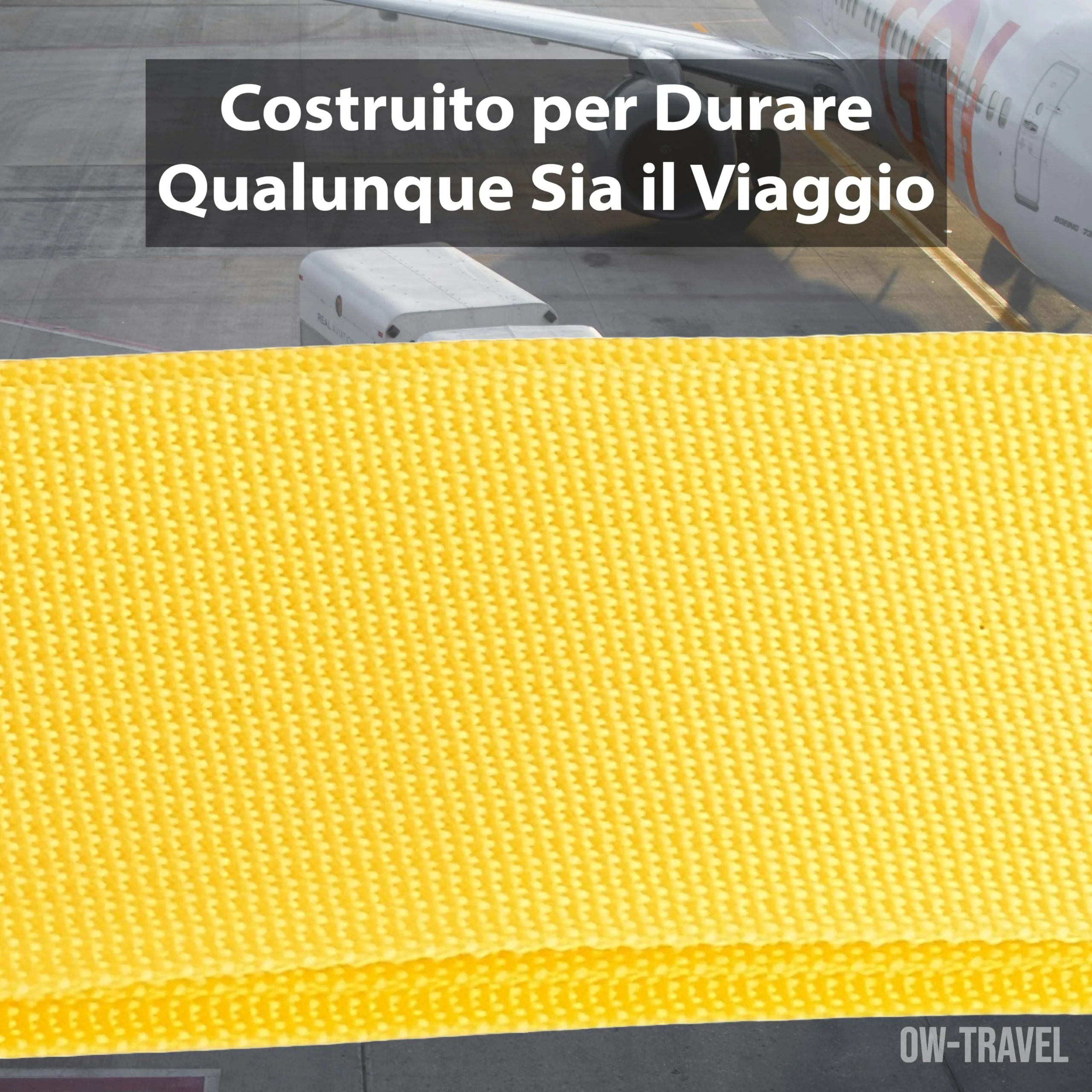 OW-Travel Cinghia per Valigia, Cintura Valigia per Bagagli Giallo 2 Pezzi - immagine 8