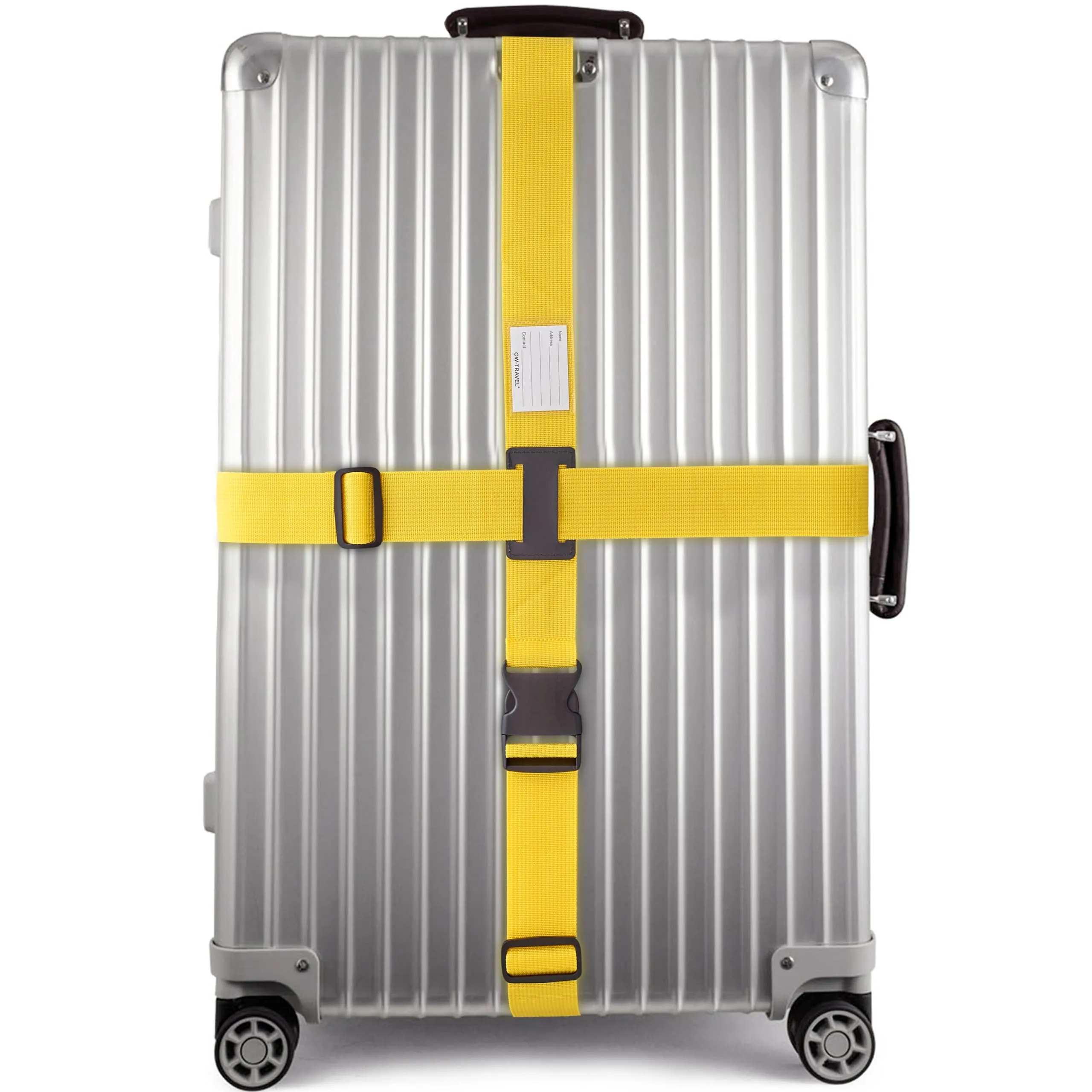 OW-Travel Cinghia per Valigia a Croce, Cintura Valigia Bagagli Giallo - immagine 1