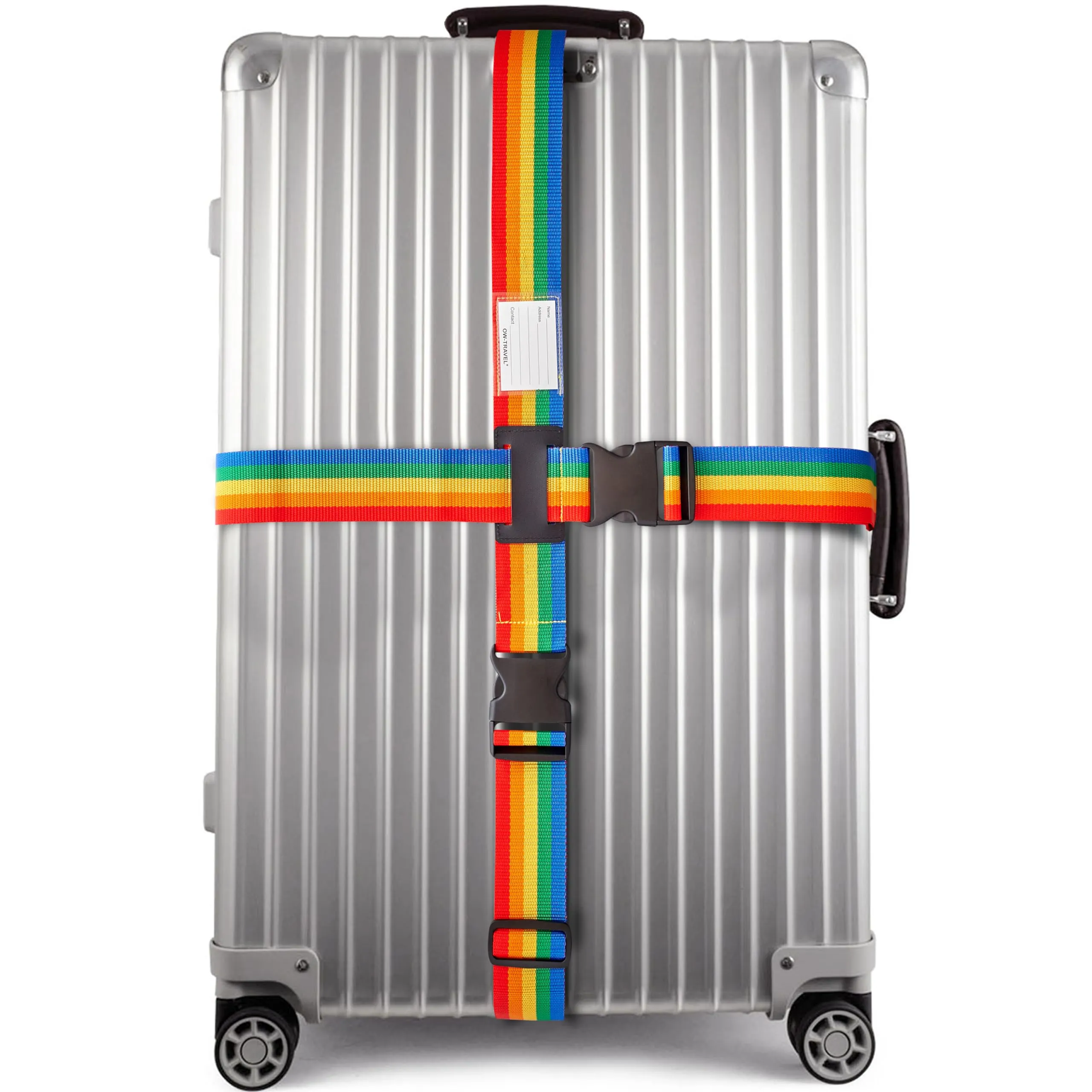 OW-Travel Cinghia per Valigia a Croce, Cintura Valigia Bagagli Arcobaleno - immagine 1