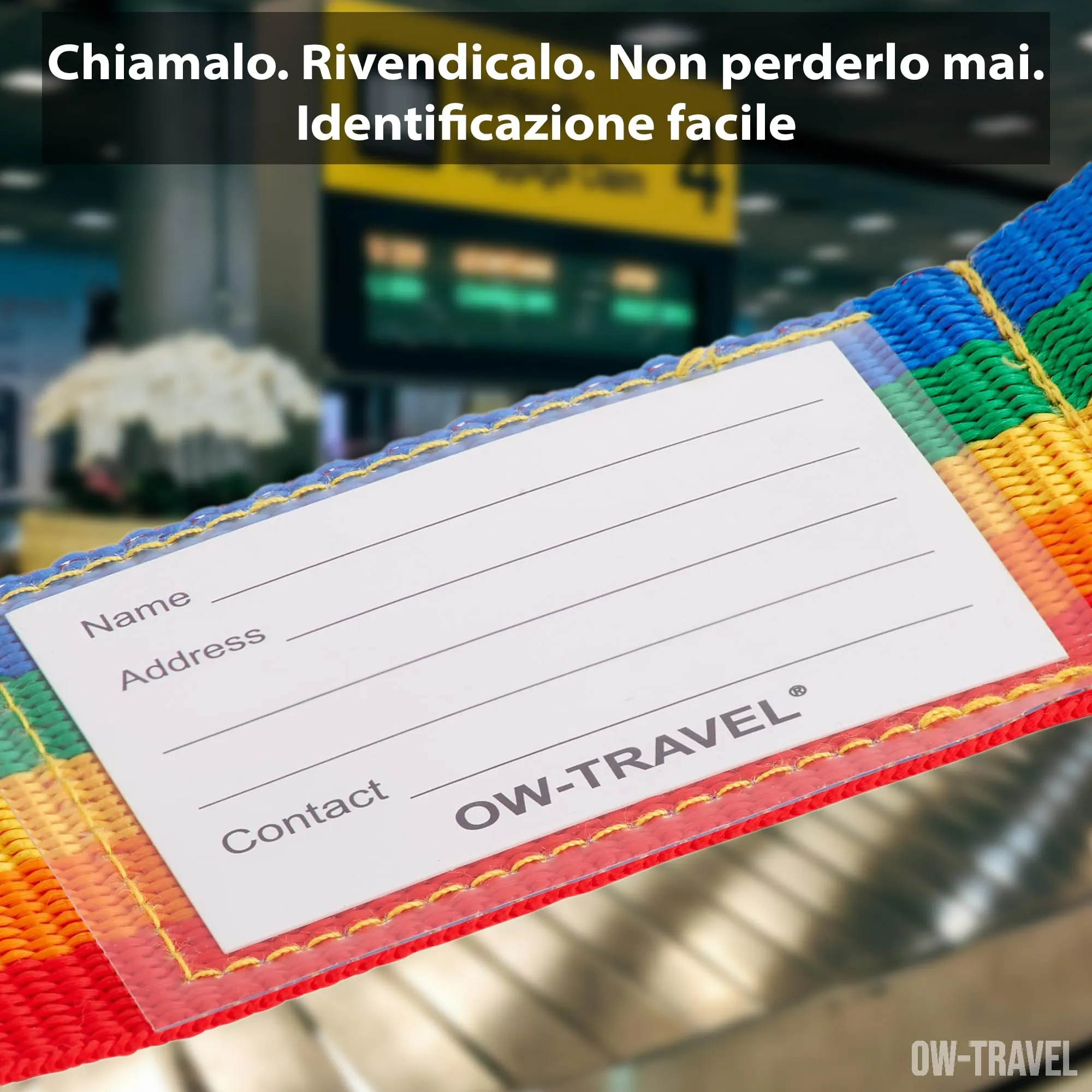 OW-Travel Cinghia per Valigia a Croce, Cintura Valigia Bagagli Arcobaleno - immagine 7
