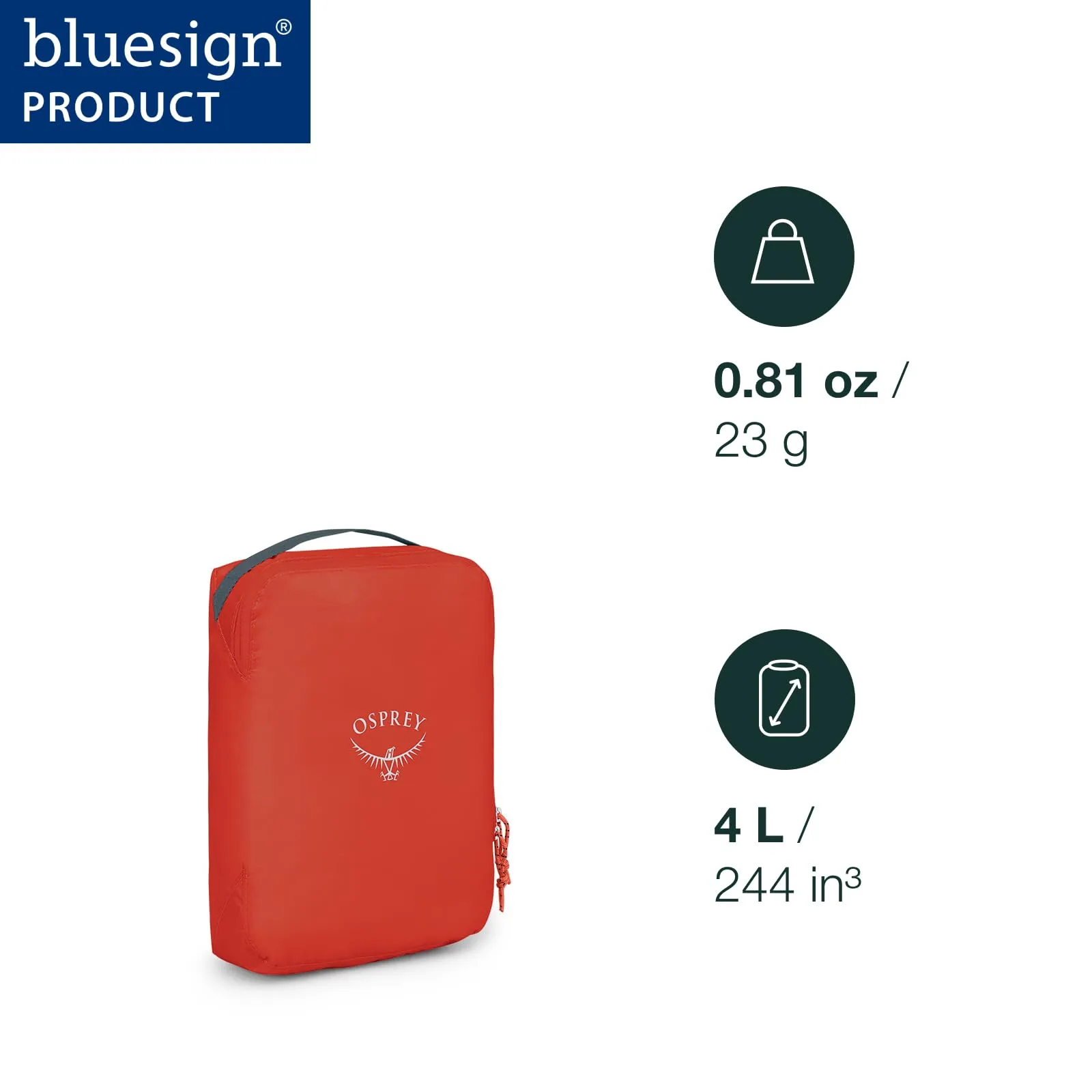 Osprey Ultralight Cubo organizzatore medio, 4L, Mars Orange - immagine 2