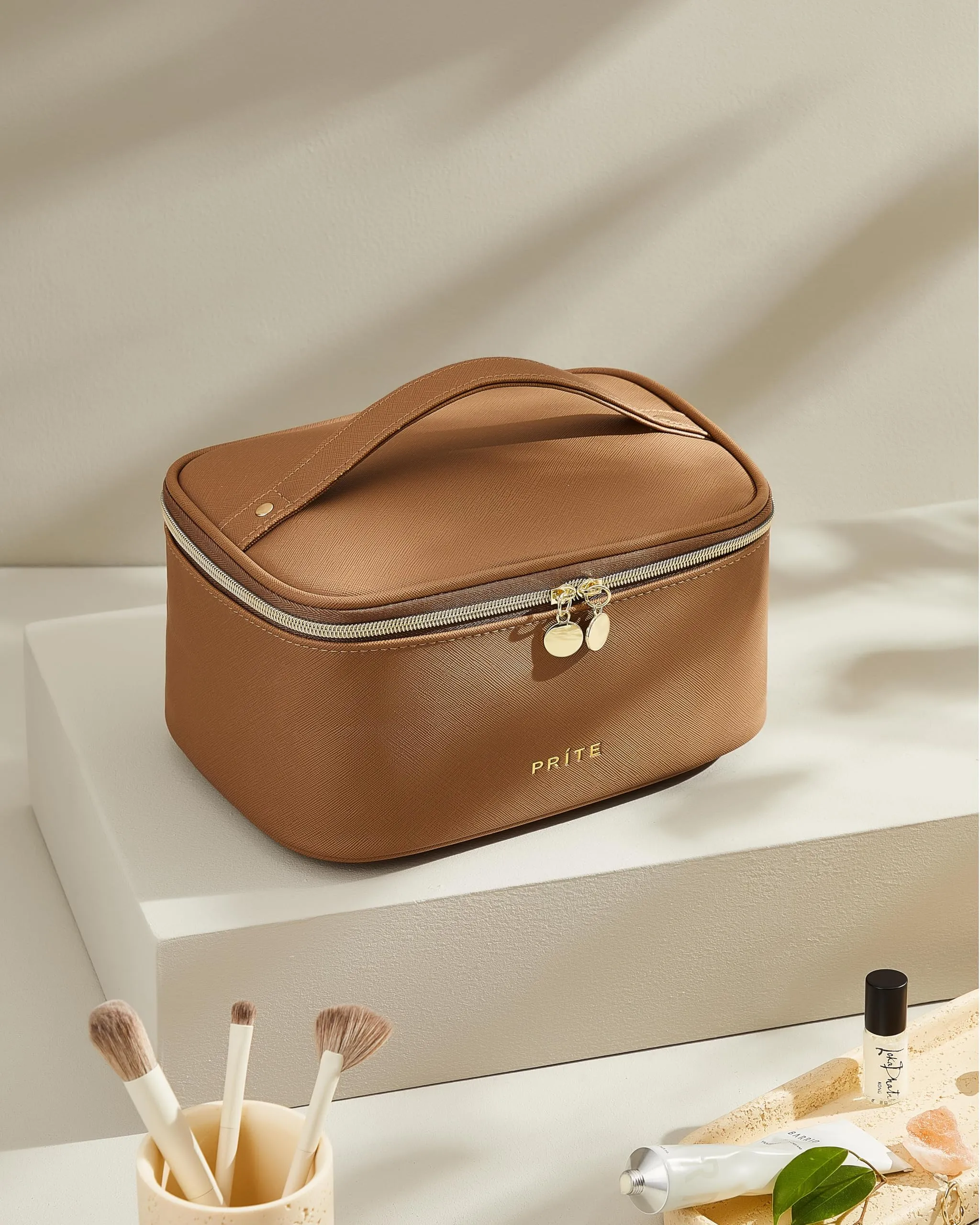 Prite Borsa Trucco Da Viaggio Femminile Con Scomparto Portapennelli - immagine 2