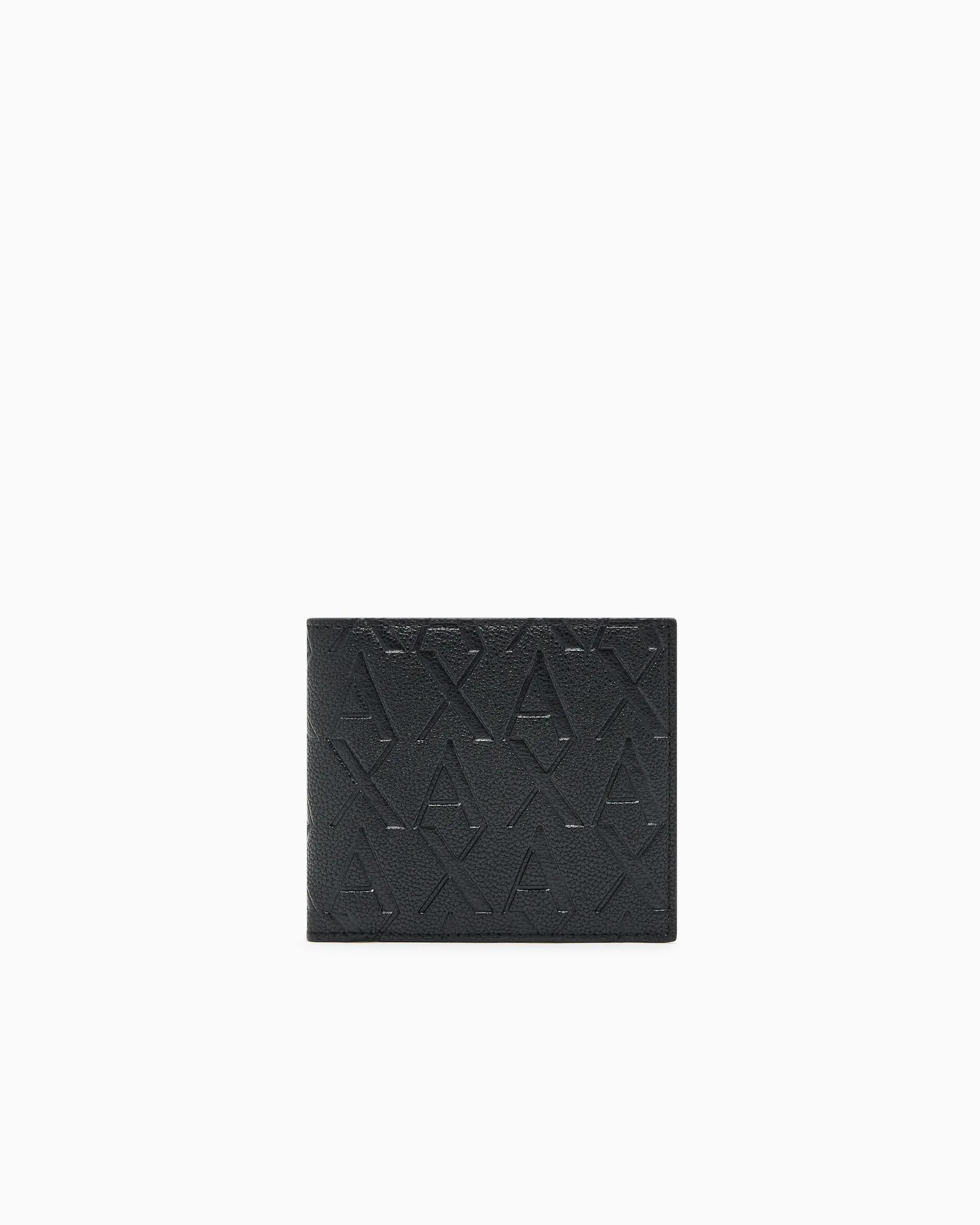 Armani Exchange Portafoglio da uomo Essential, Embossed Monogram Texture Bi-Fold Wallet, nero, Nero, taglia unica - immagine 1