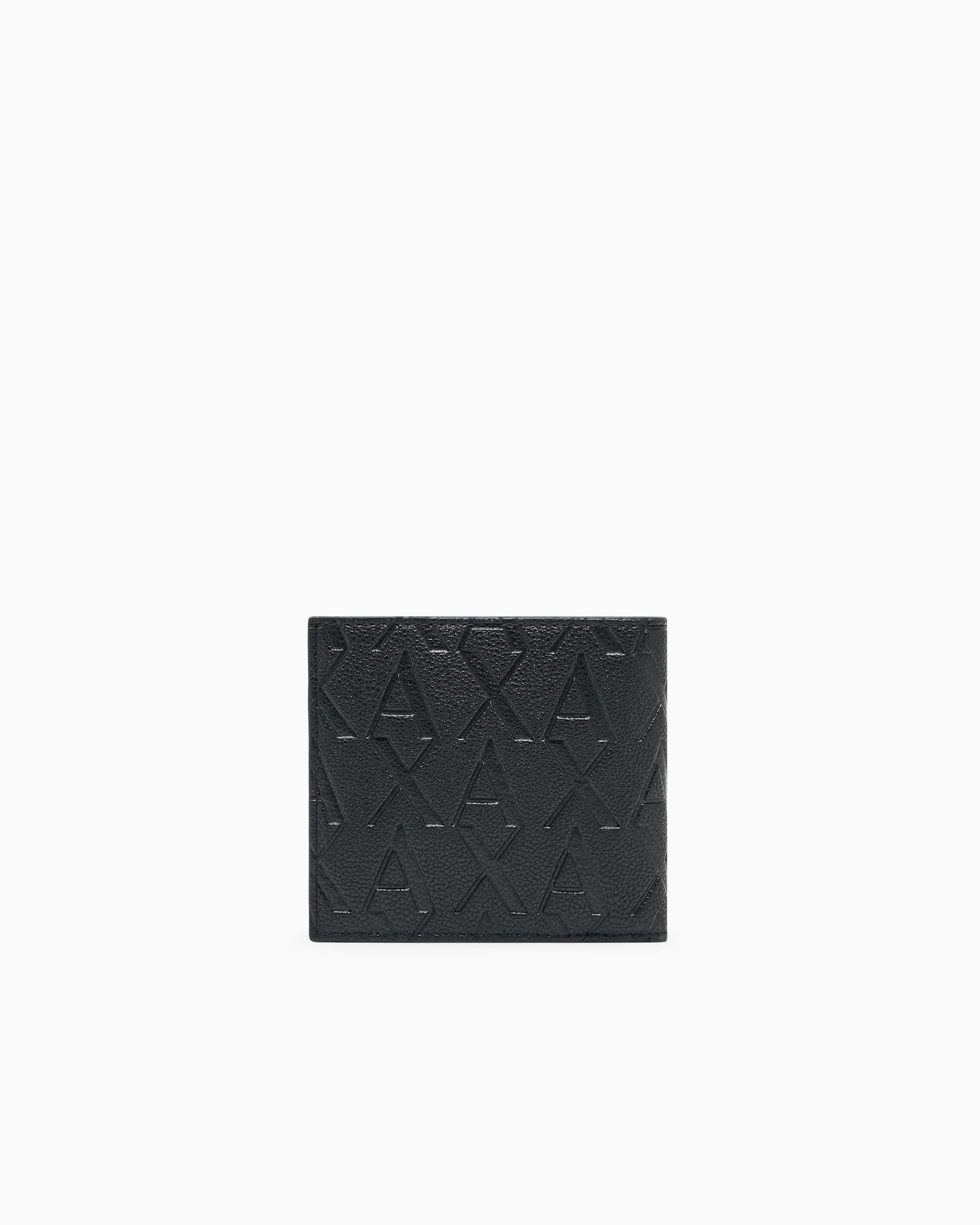 Armani Exchange Portafoglio da uomo Essential, Embossed Monogram Texture Bi-Fold Wallet, nero, Nero, taglia unica - immagine 3