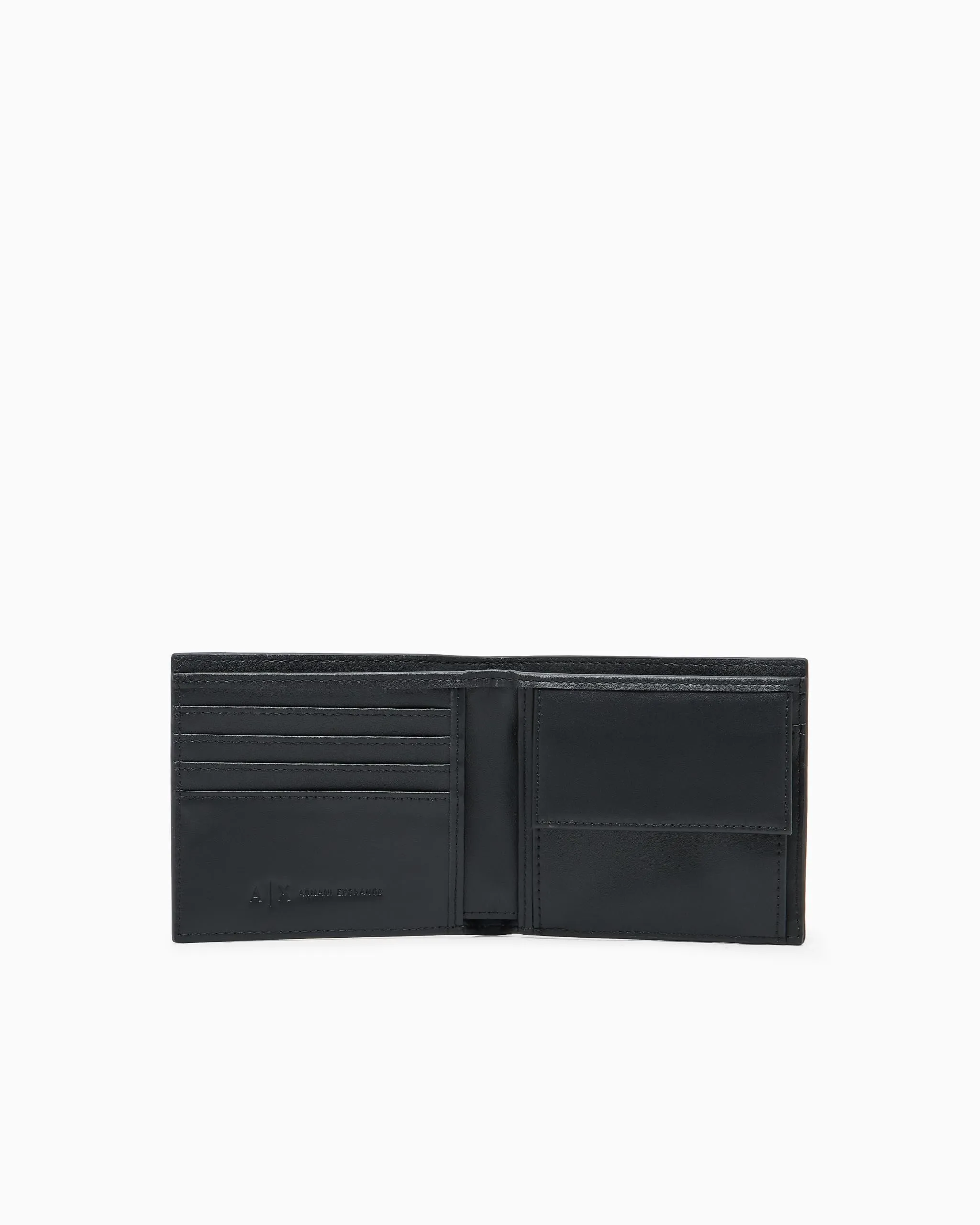 Armani Exchange Portafoglio da uomo Essential, Embossed Monogram Texture Bi-Fold Wallet, nero, Nero, taglia unica - immagine 4
