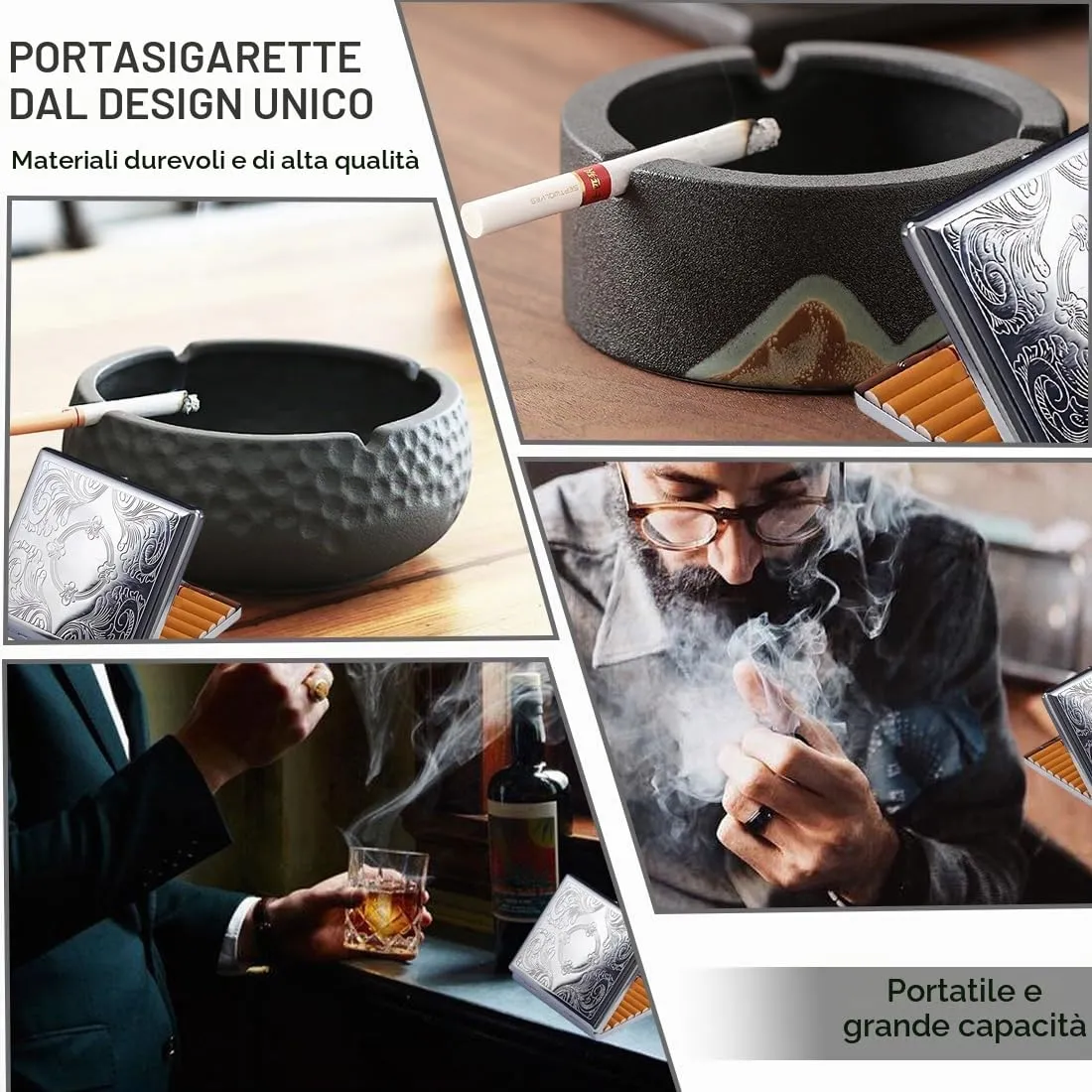 LAKJUOZ 1 Pezzo Portasigarette In Metallo Argento Custodia Per Pacchetto Di Sigarette Portasigarette Per 20 Sigarette Da Regular Sottile Porta Sigarette Leggero Extra Astuccio Per Uomo E Donna - immagine 4