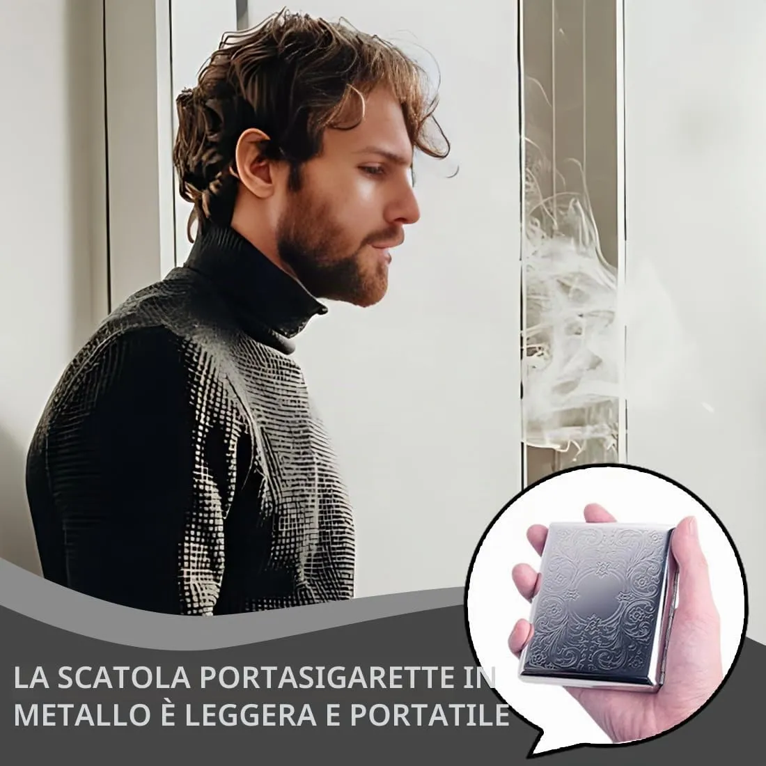 LAKJUOZ 1 Pezzo Portasigarette In Metallo Argento Custodia Per Pacchetto Di Sigarette Portasigarette Per 20 Sigarette Da Regular Sottile Porta Sigarette Leggero Extra Astuccio Per Uomo E Donna - immagine 6