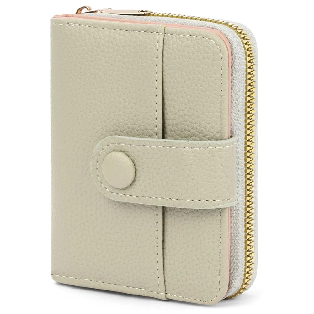 Adiwo Portafoglio da Donna, Pelle Portafoglio Portamonete con Cerniera, Piccolo Portafogli in Pelle Sintetica con Scomparto per Monete, Blocco RFID e Molti Altri Scomparti(Grigio) - immagine 8