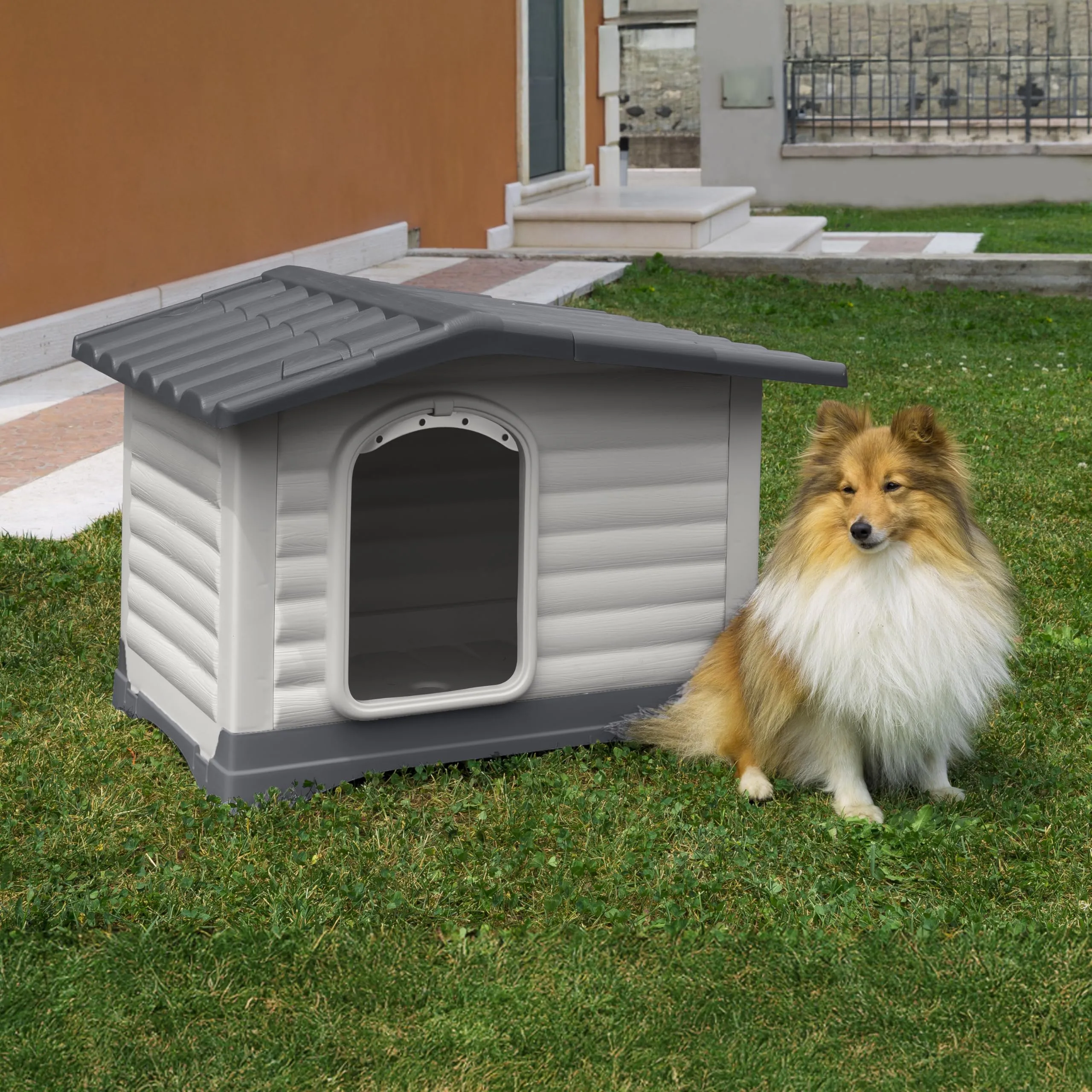 Ferplast DOGVILLA 70 SE Casetta per Cani con Fondo Sollevato Anti Umidità, Sistema Fuoriuscita Liquidi, Tetto Rimovibile Facile Pulizia, Griglia Aerazione, 73 x 59 x h 53 cm - immagine 2