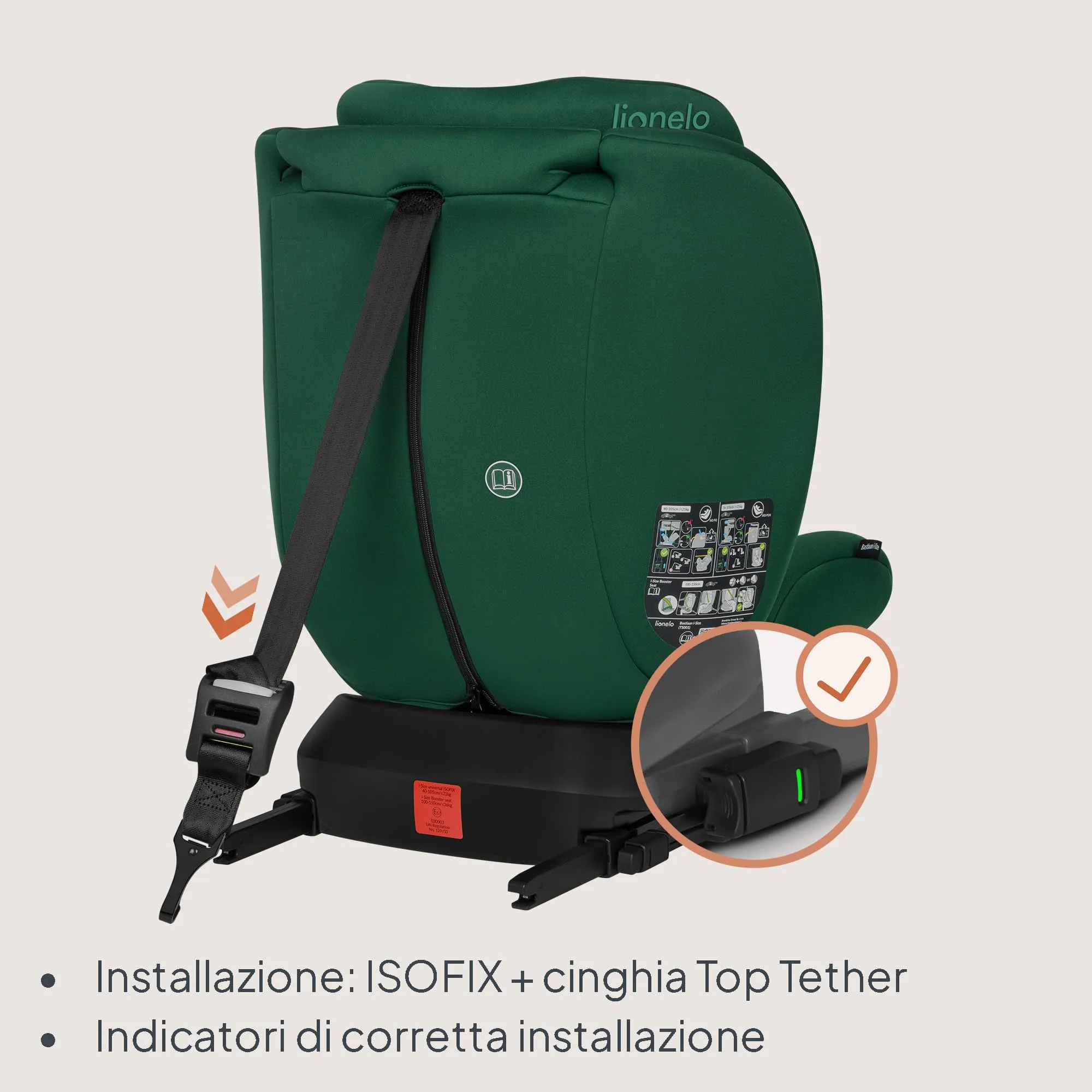LIONELO Bastiaan i-Size Seggiolino Auto Evolutivo 4 in 1 40-150 cm ISOFIX - immagine 5