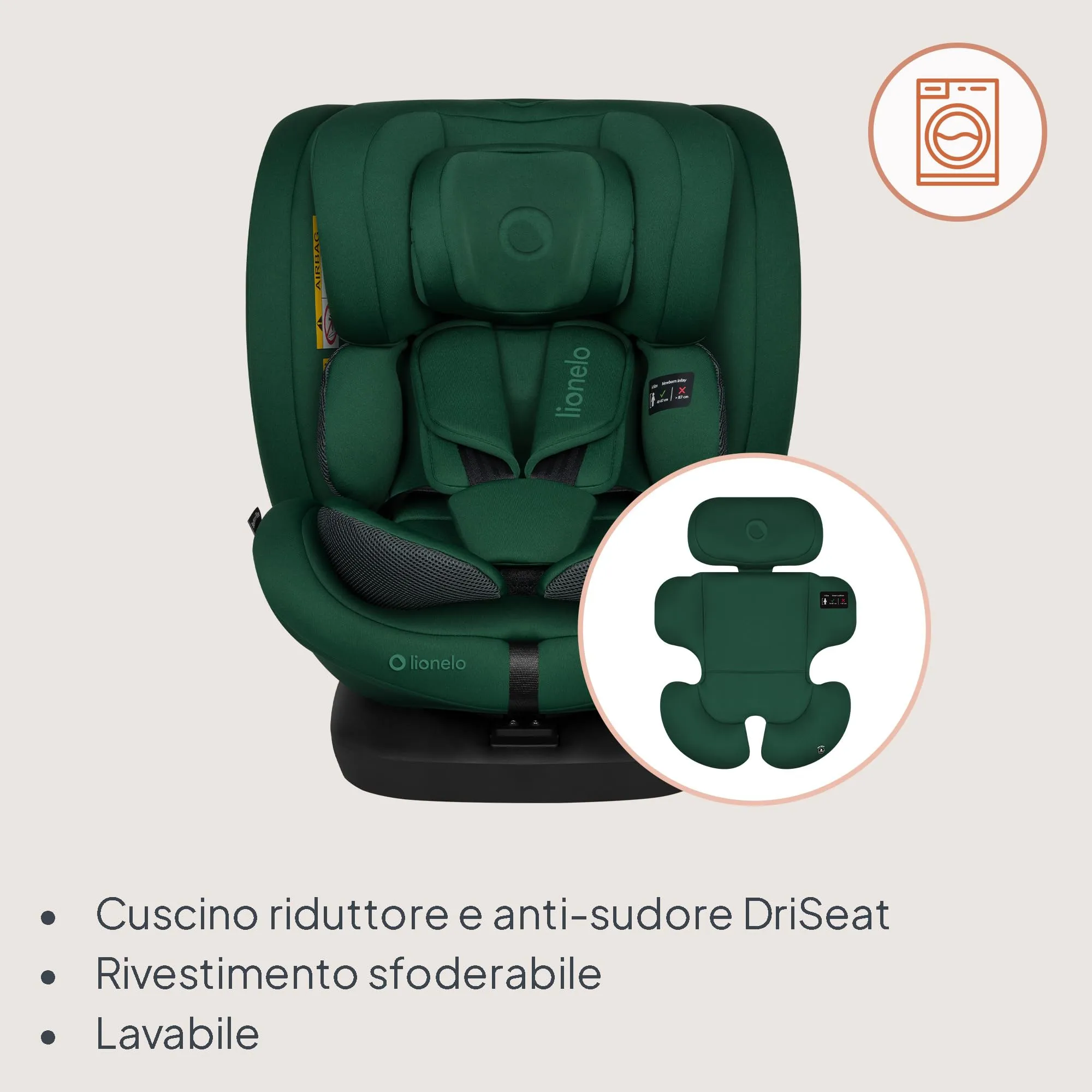LIONELO Bastiaan i-Size Seggiolino Auto Evolutivo 4 in 1 40-150 cm ISOFIX - immagine 9