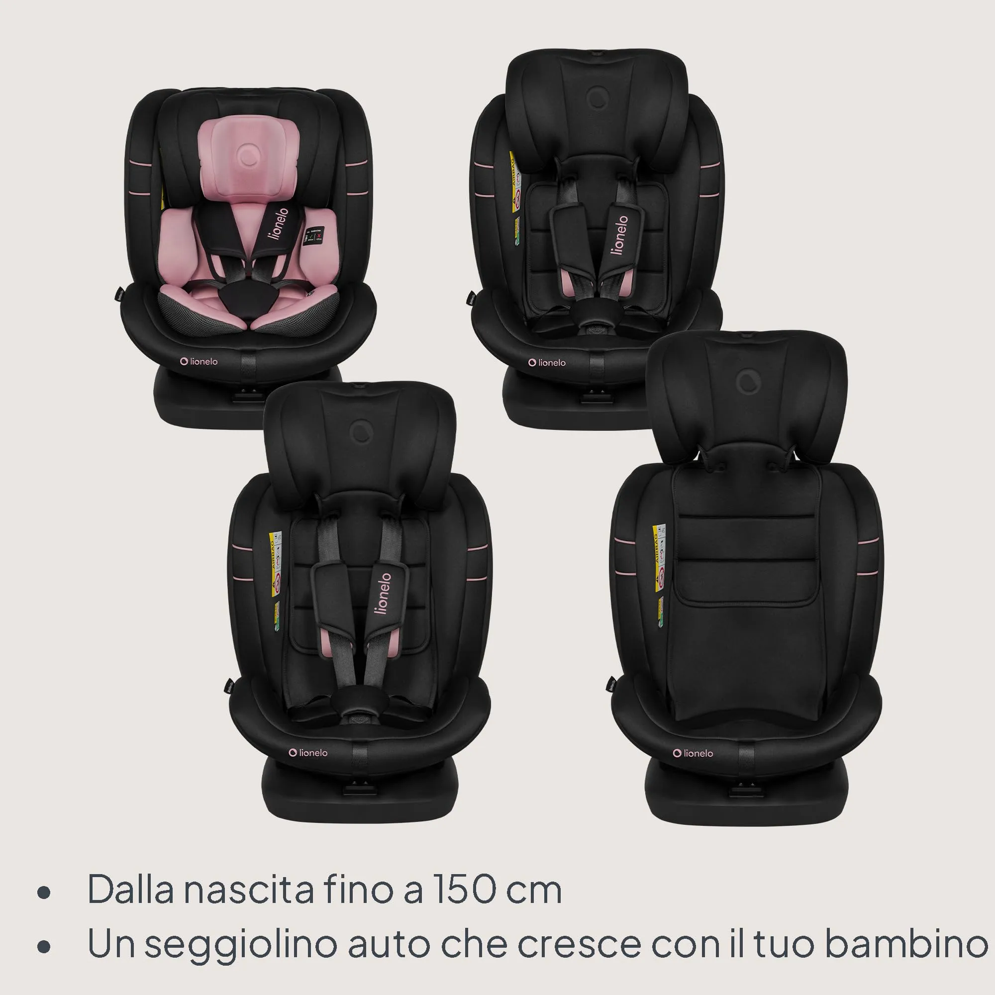 LIONELO Bastiaan i-Size Seggiolino Auto Evolutivo 4 in 1 40-150 cm ISOFIX - immagine 2