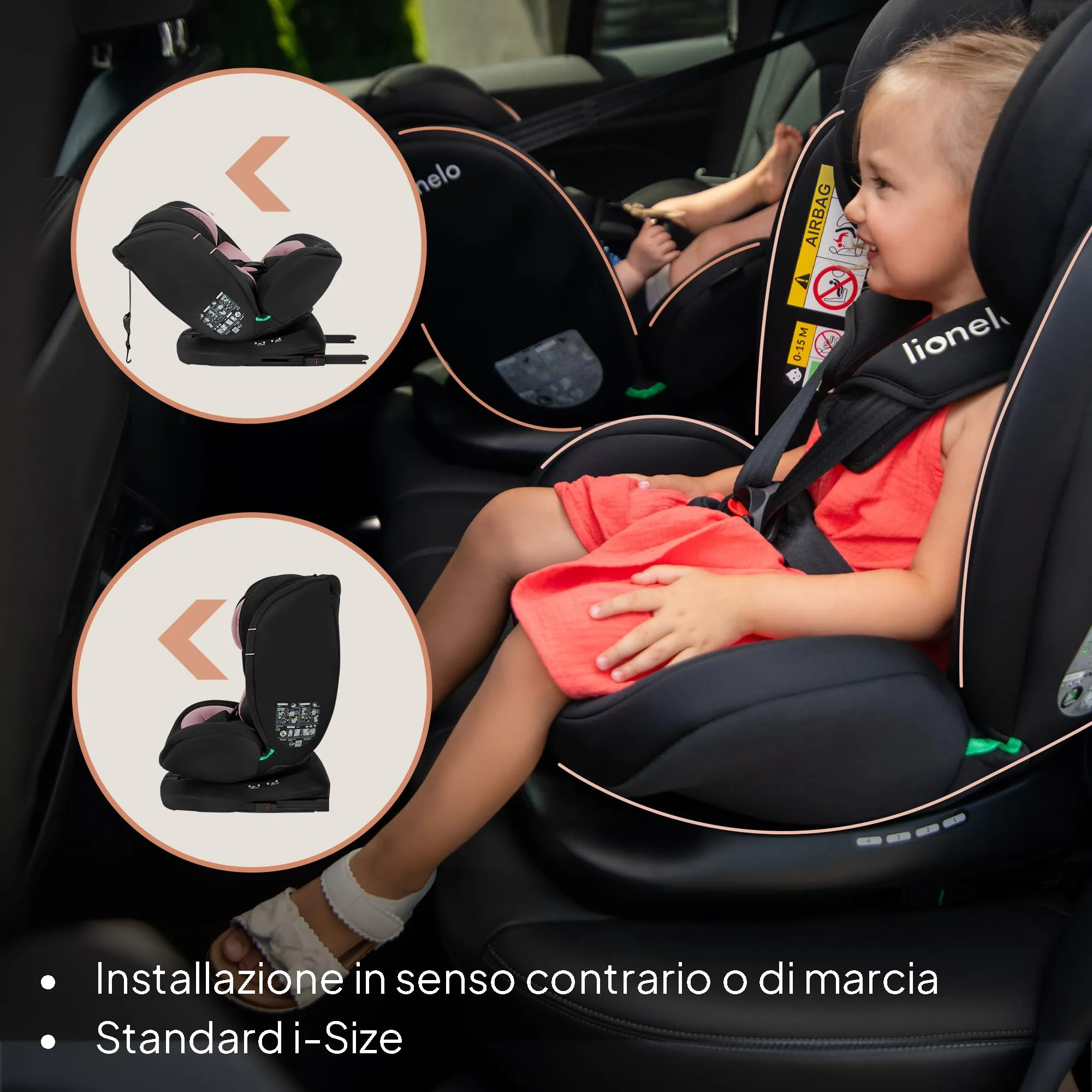 LIONELO Bastiaan i-Size Seggiolino Auto Evolutivo 4 in 1 40-150 cm ISOFIX - immagine 3